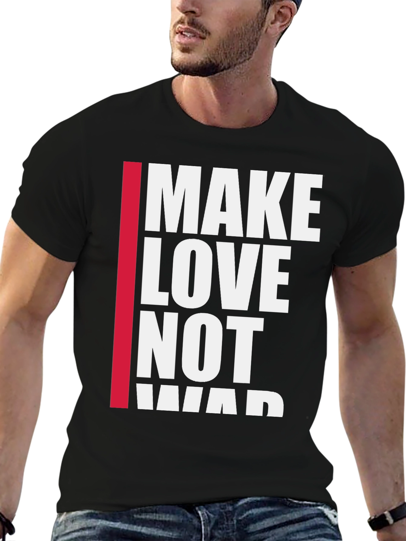 Make Love Not War Graphic Tee - Black
