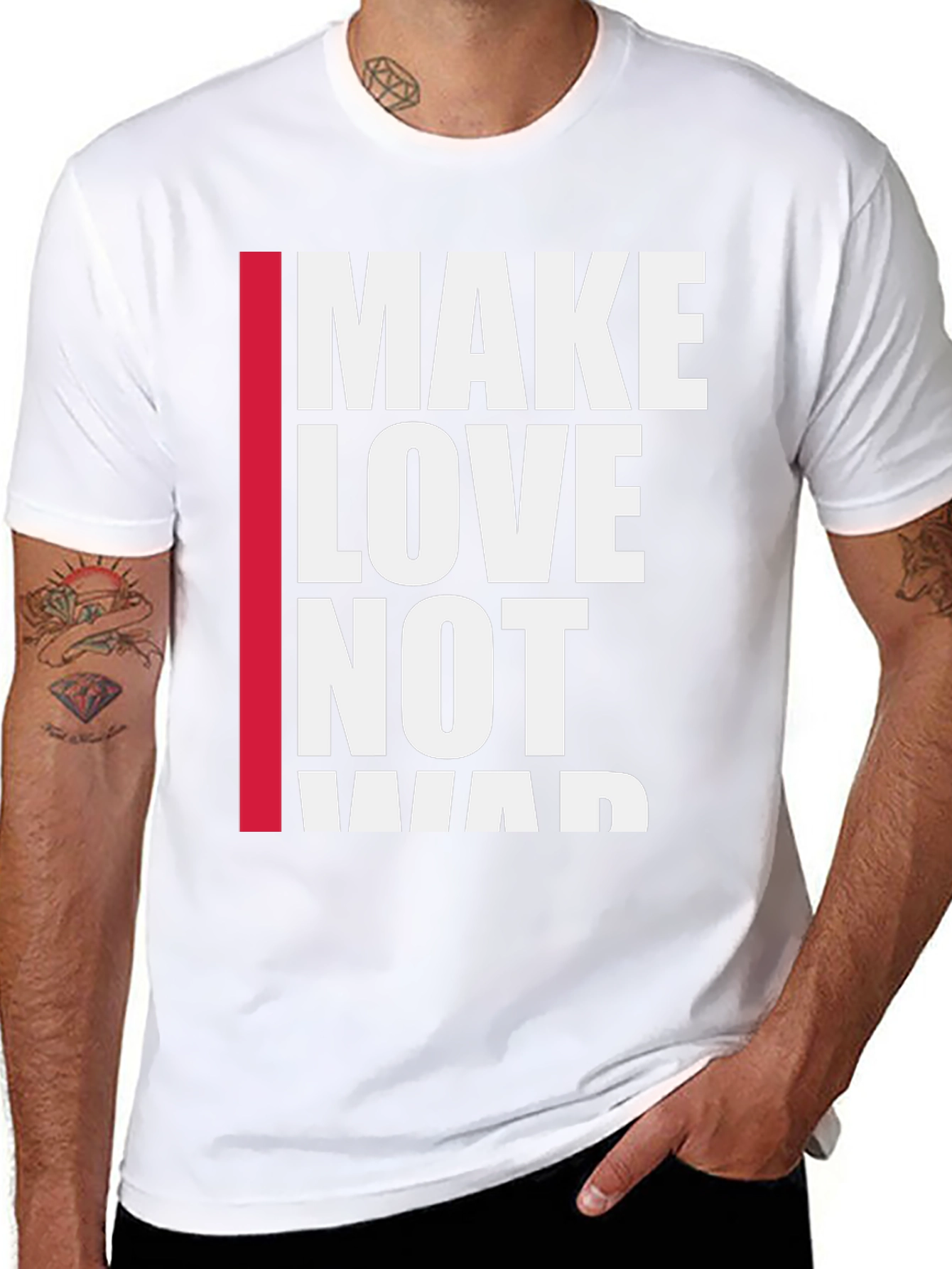 Make Love Not War Graphic Tee - Black