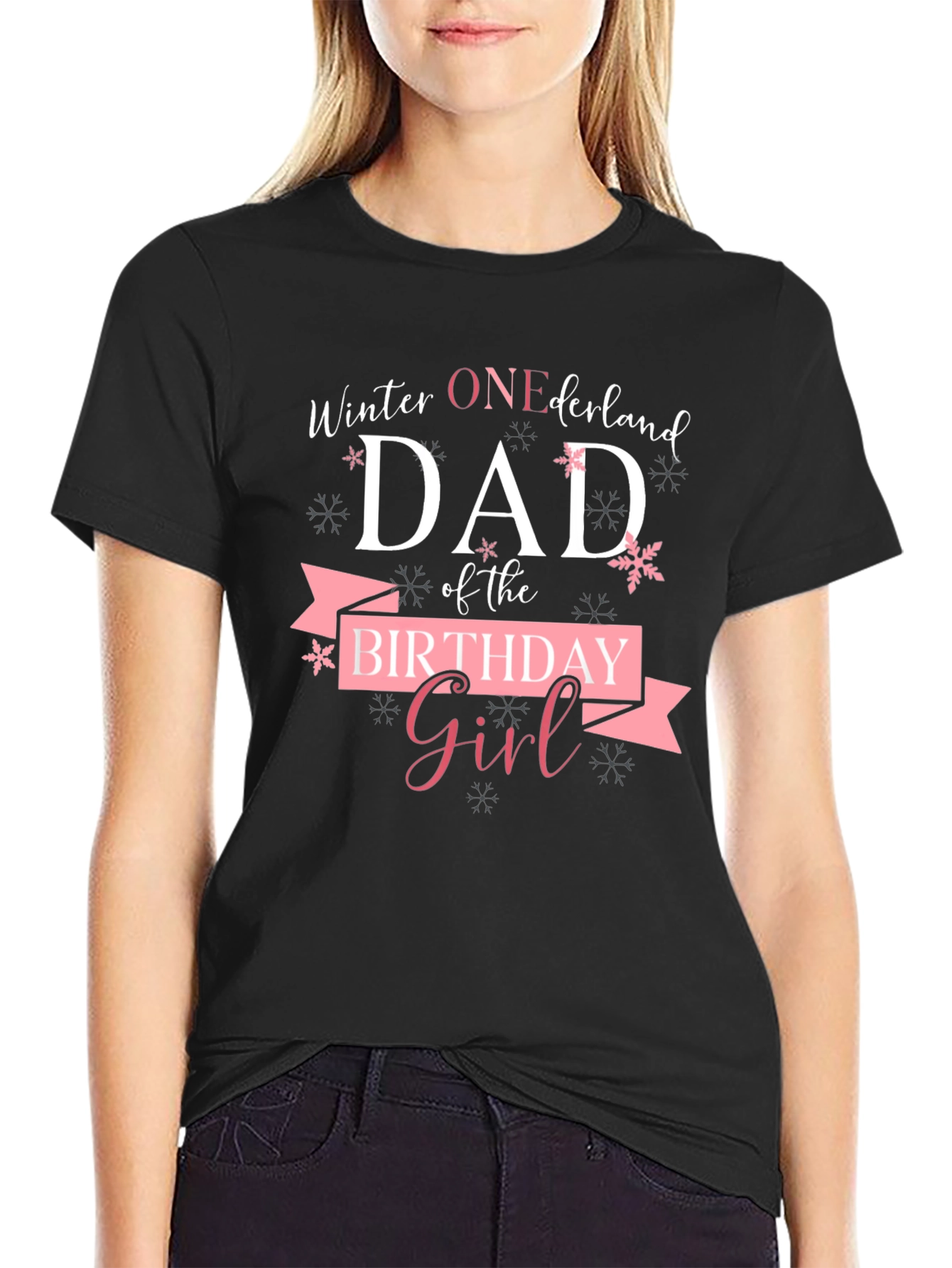Winter ONE-derland Dad Birthday Girl T-Shirt