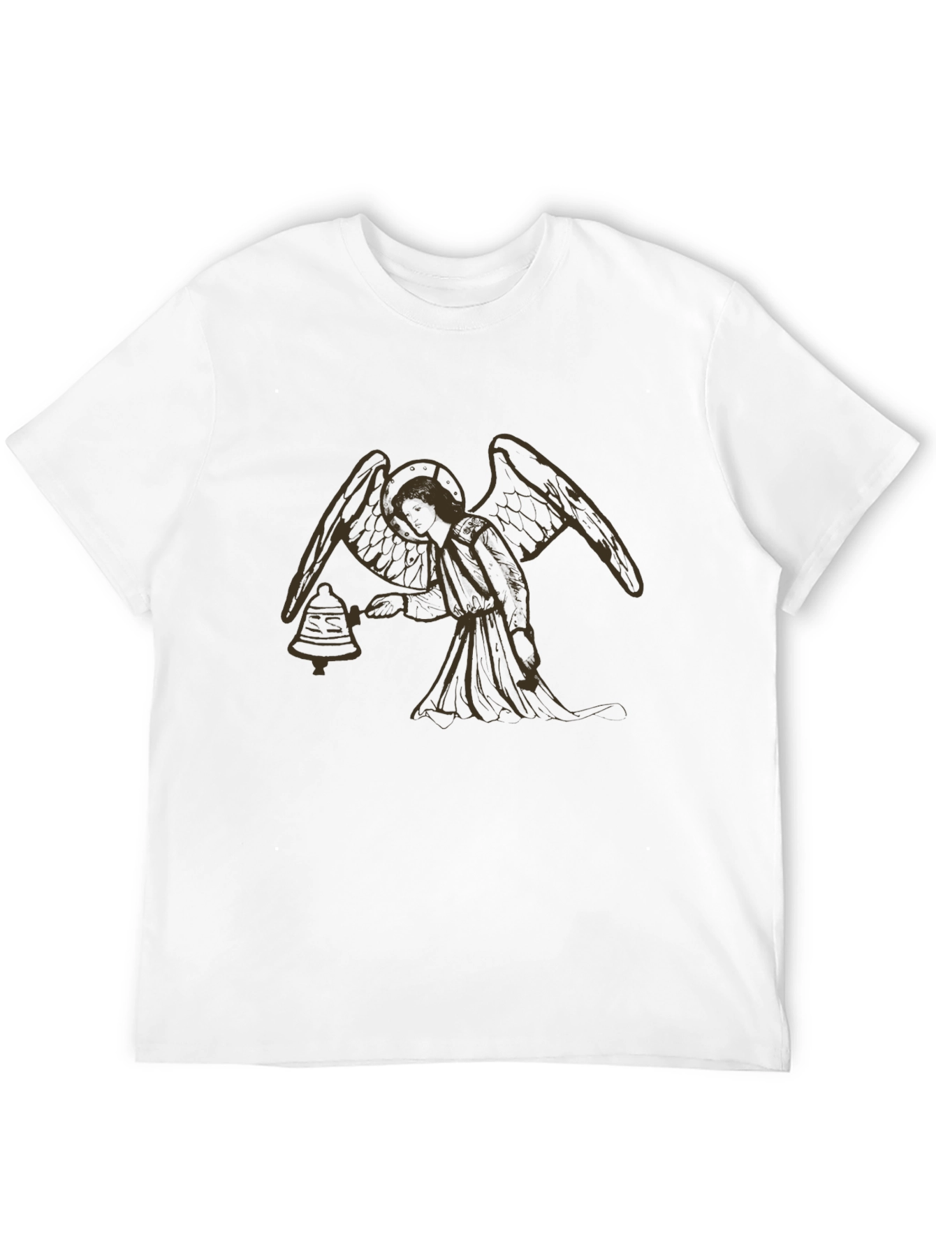 Angel Bell T-Shirt - Black Cotton Graphic Tee