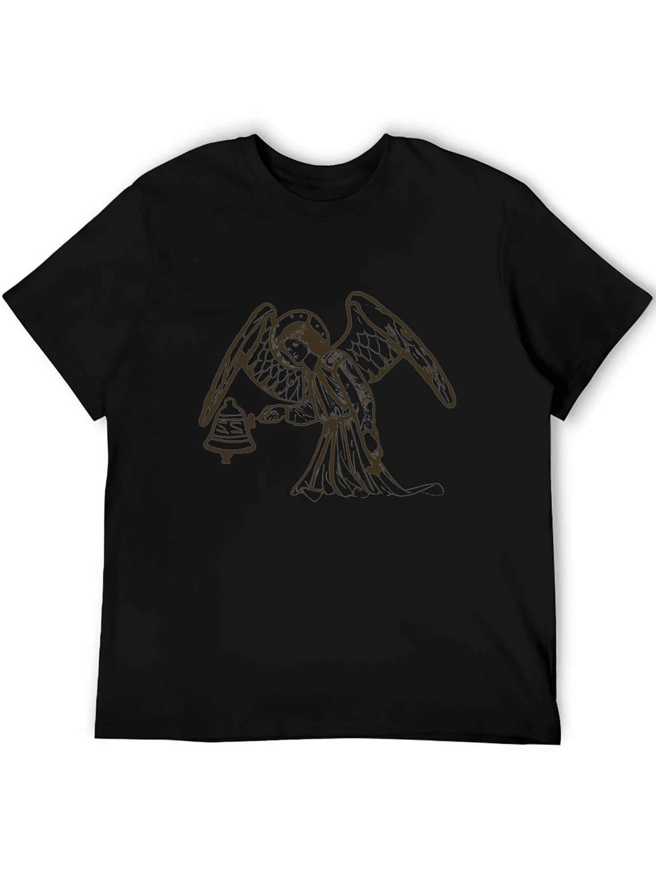 Angel Bell T-Shirt - Black Cotton Graphic Tee