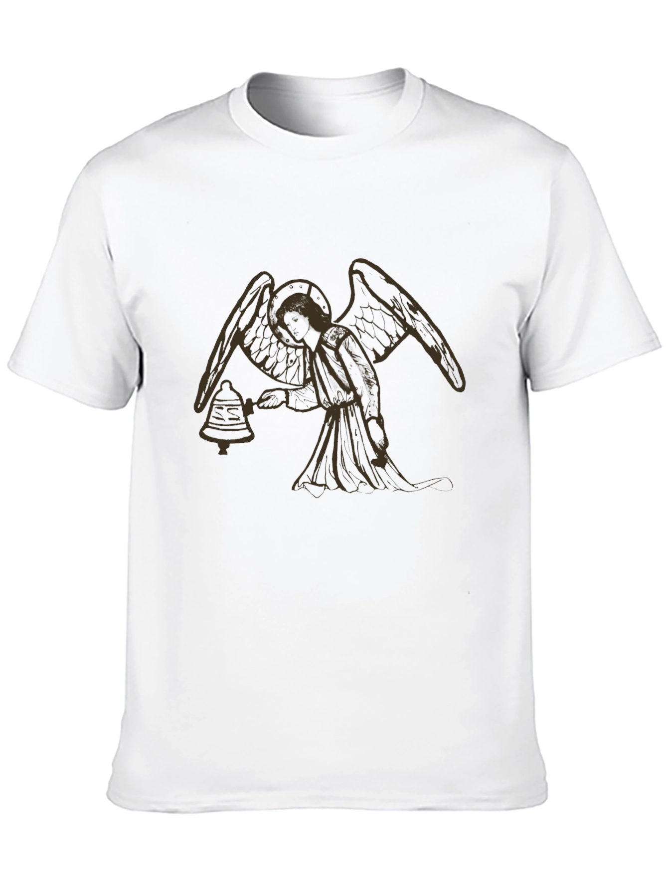 Angel Bell T-Shirt - Black Cotton Graphic Tee