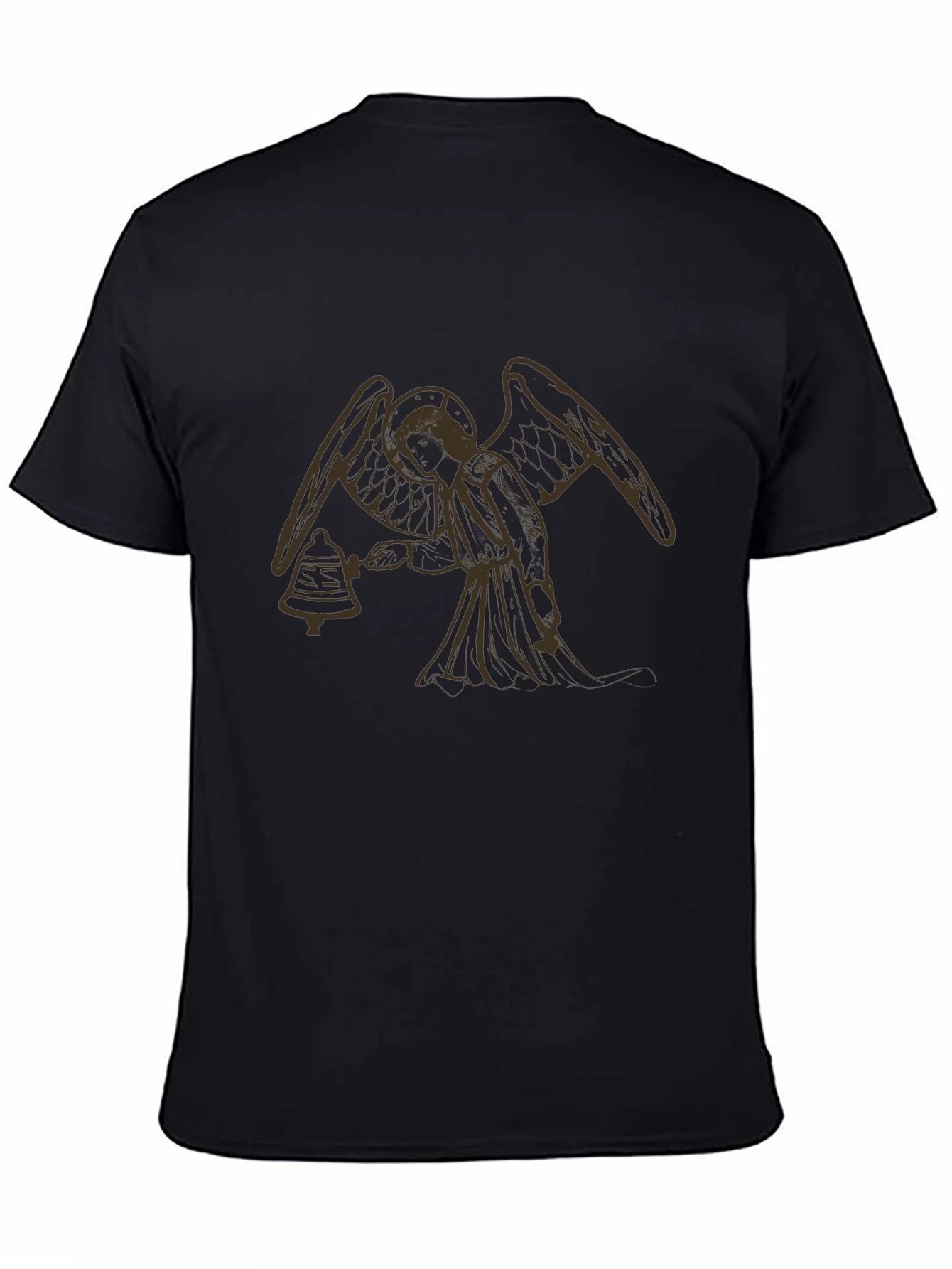 Angel Bell T-Shirt - Black Cotton Graphic Tee