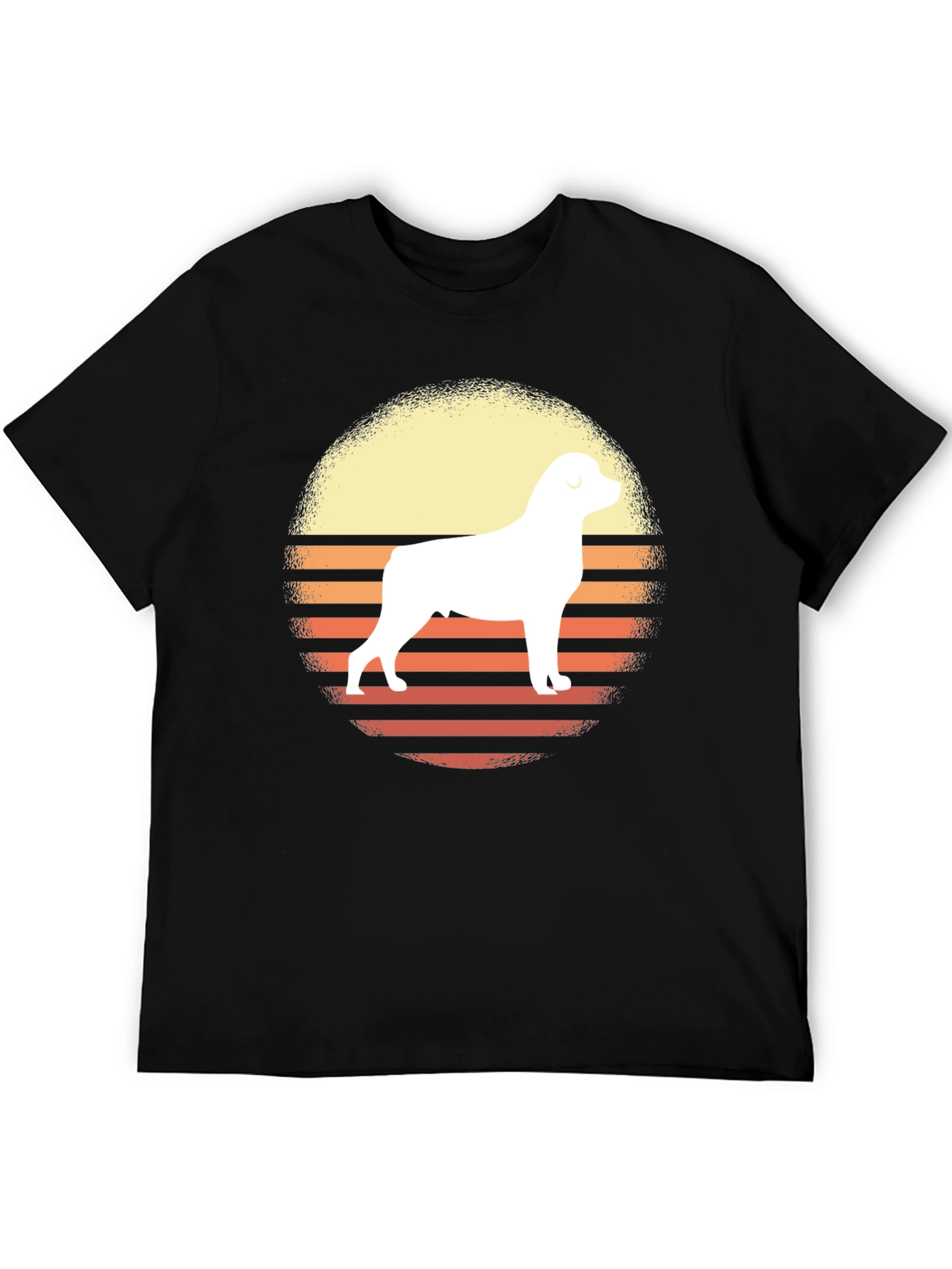 Retro Rottweiler Sunset Graphic Tee