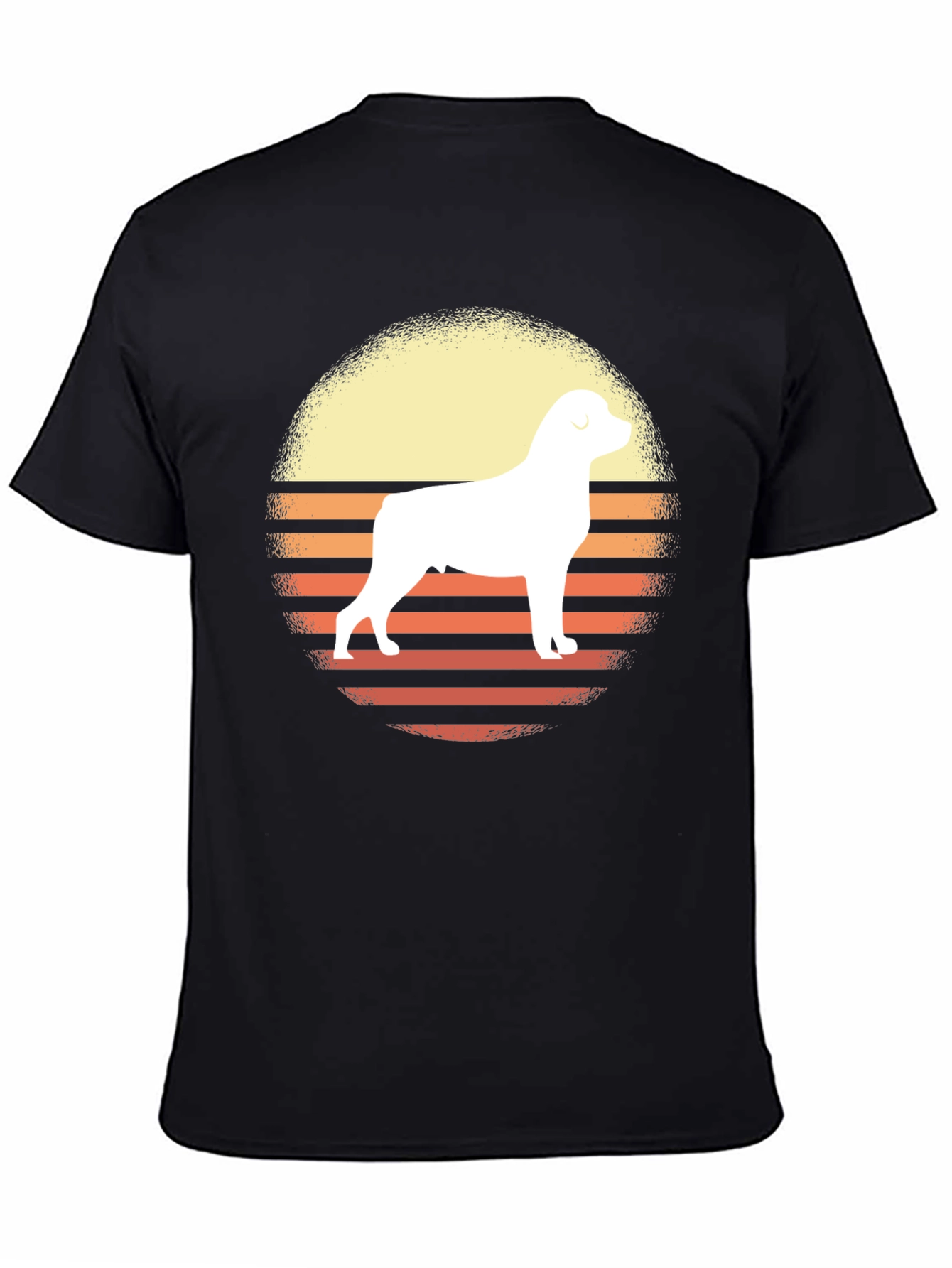 Retro Rottweiler Sunset Graphic Tee