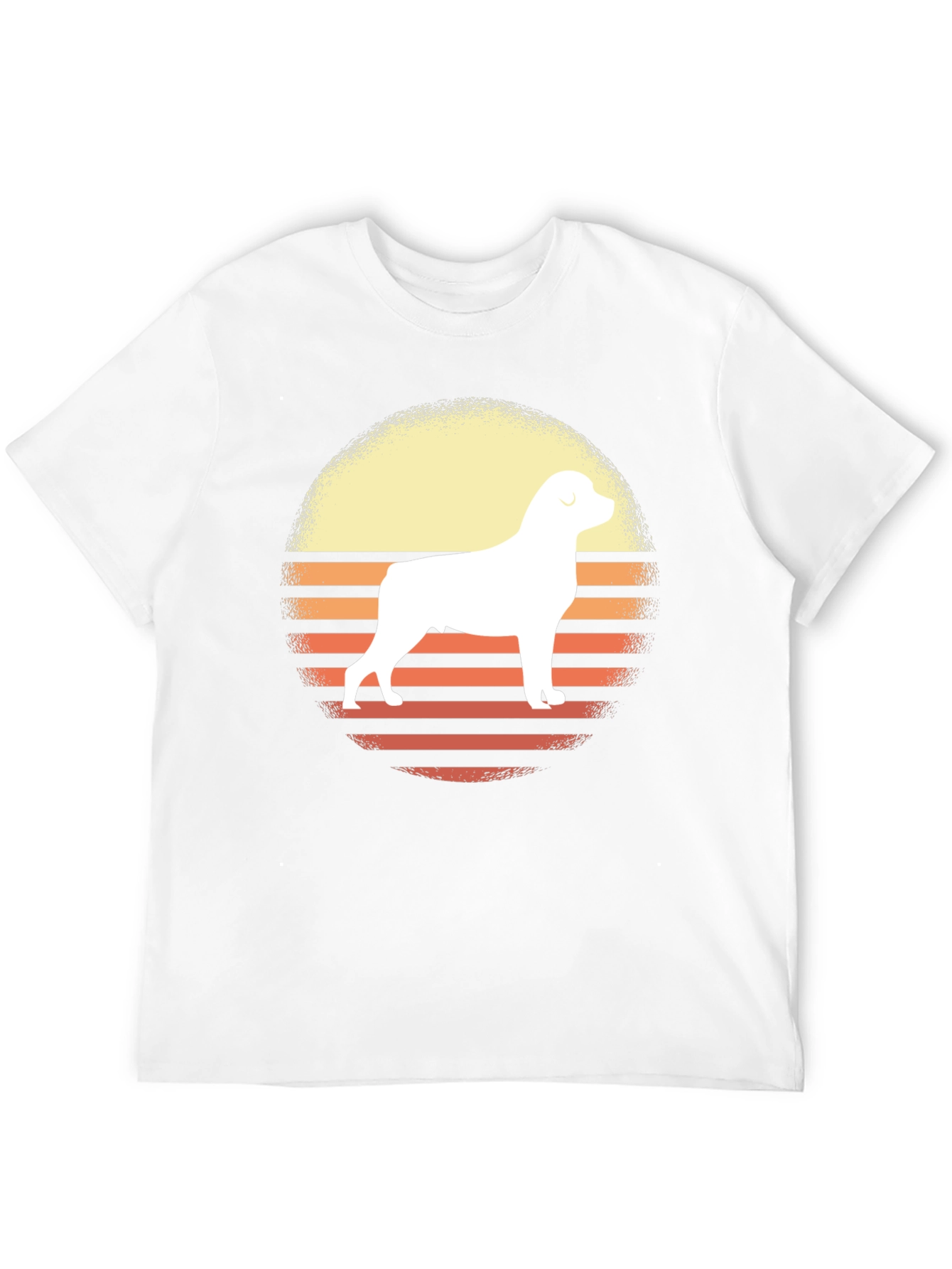 Retro Rottweiler Sunset Graphic Tee