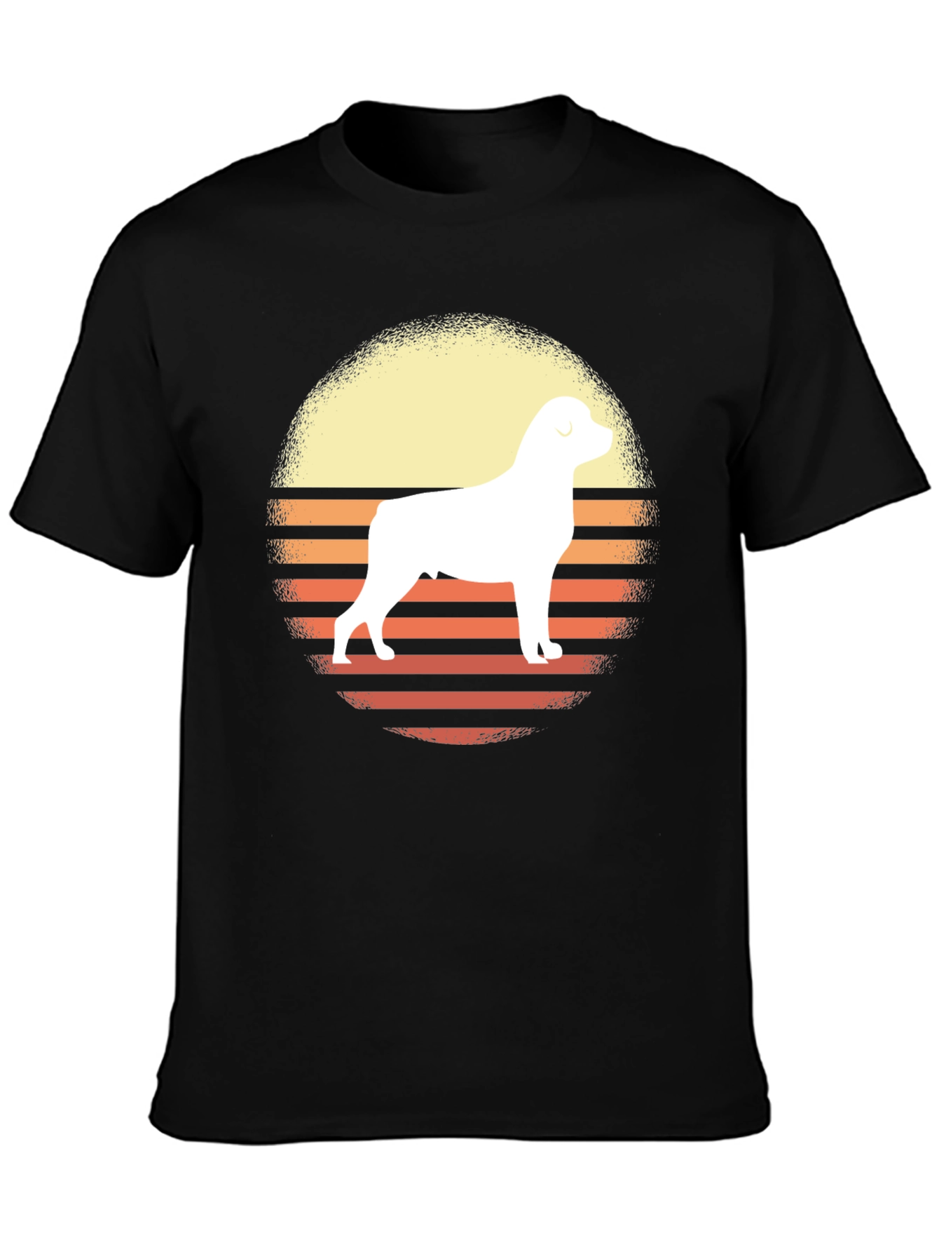 Retro Rottweiler Sunset Graphic Tee