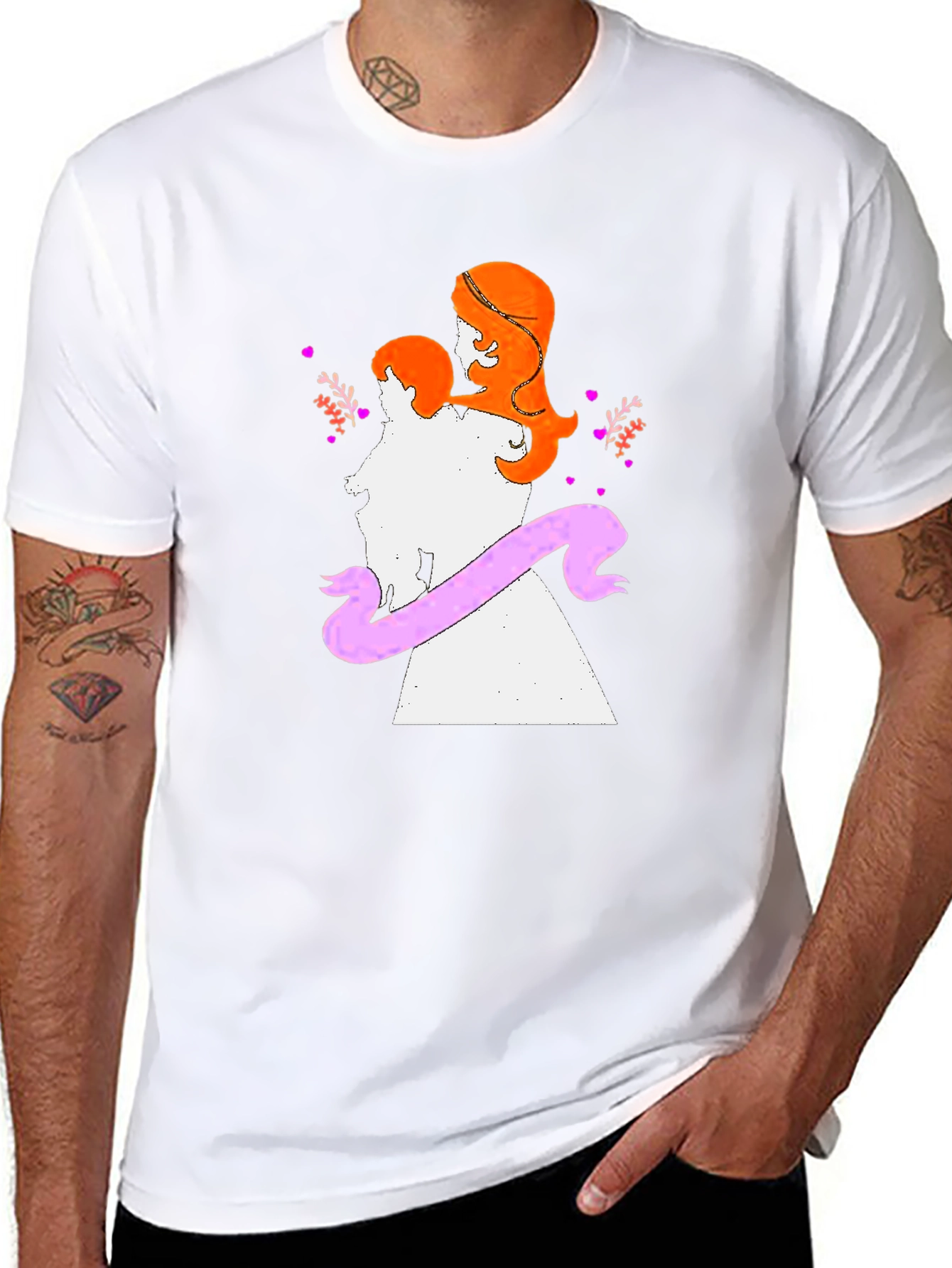 Mother and Child Graphic Tee - Soft Black Cotton
