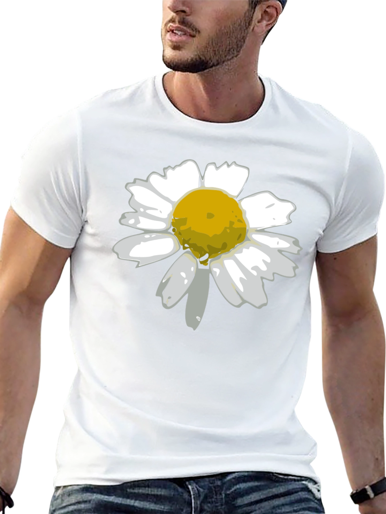 Daisy Graphic Tee - Black Cotton Blend