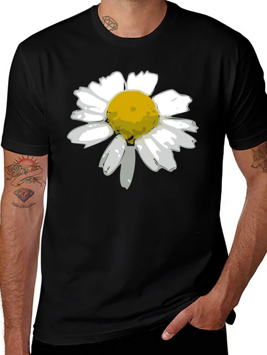 Daisy Graphic Tee - Black Cotton Blend