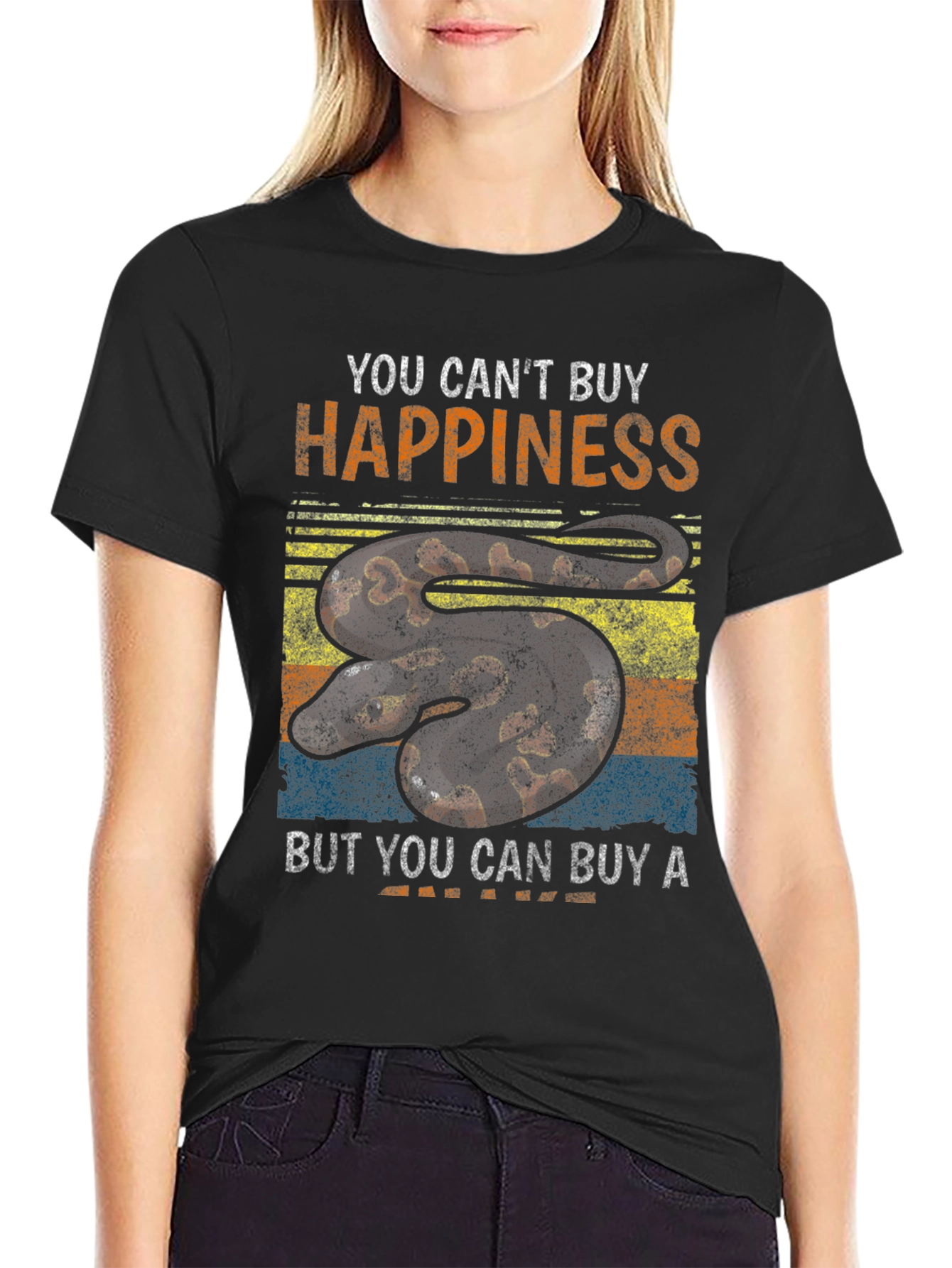 You Cant Buy Happiness Snake T-Shirt
