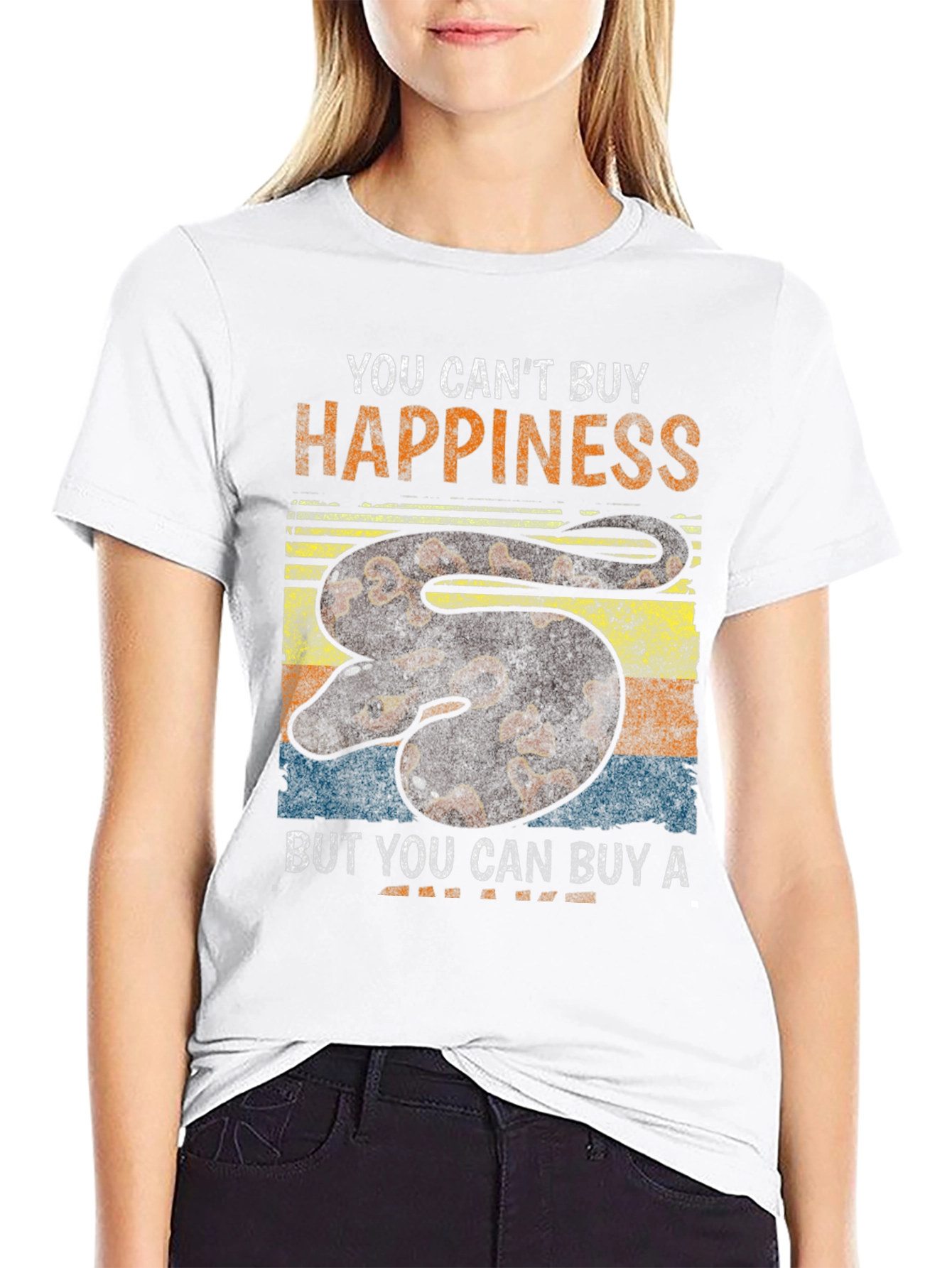 You Cant Buy Happiness Snake T-Shirt