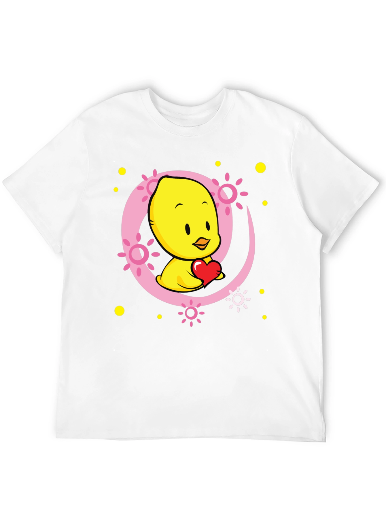 Cute Chick with Heart Black T-Shirt