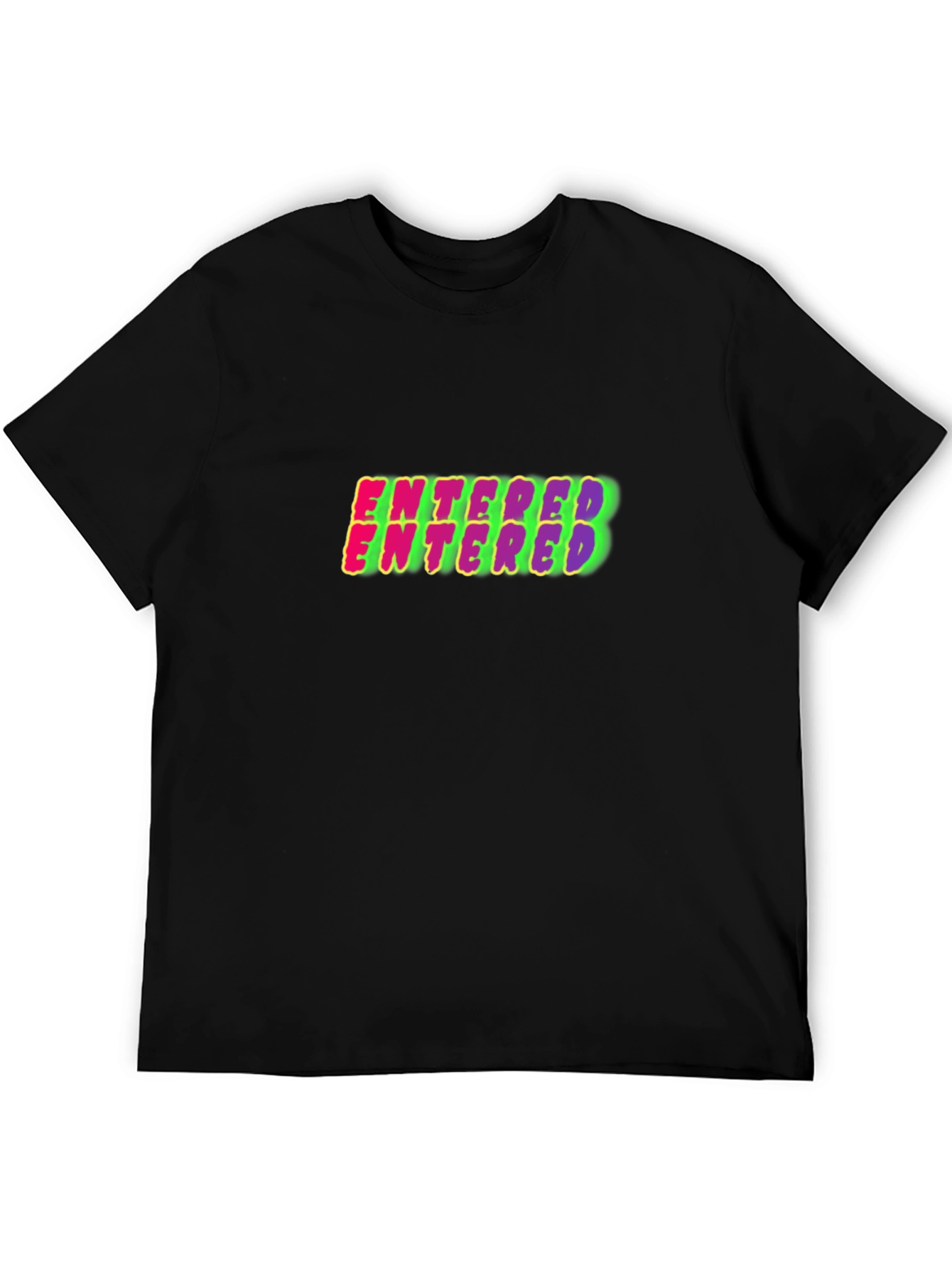 Entered Graphic Print Black Cotton T-Shirt