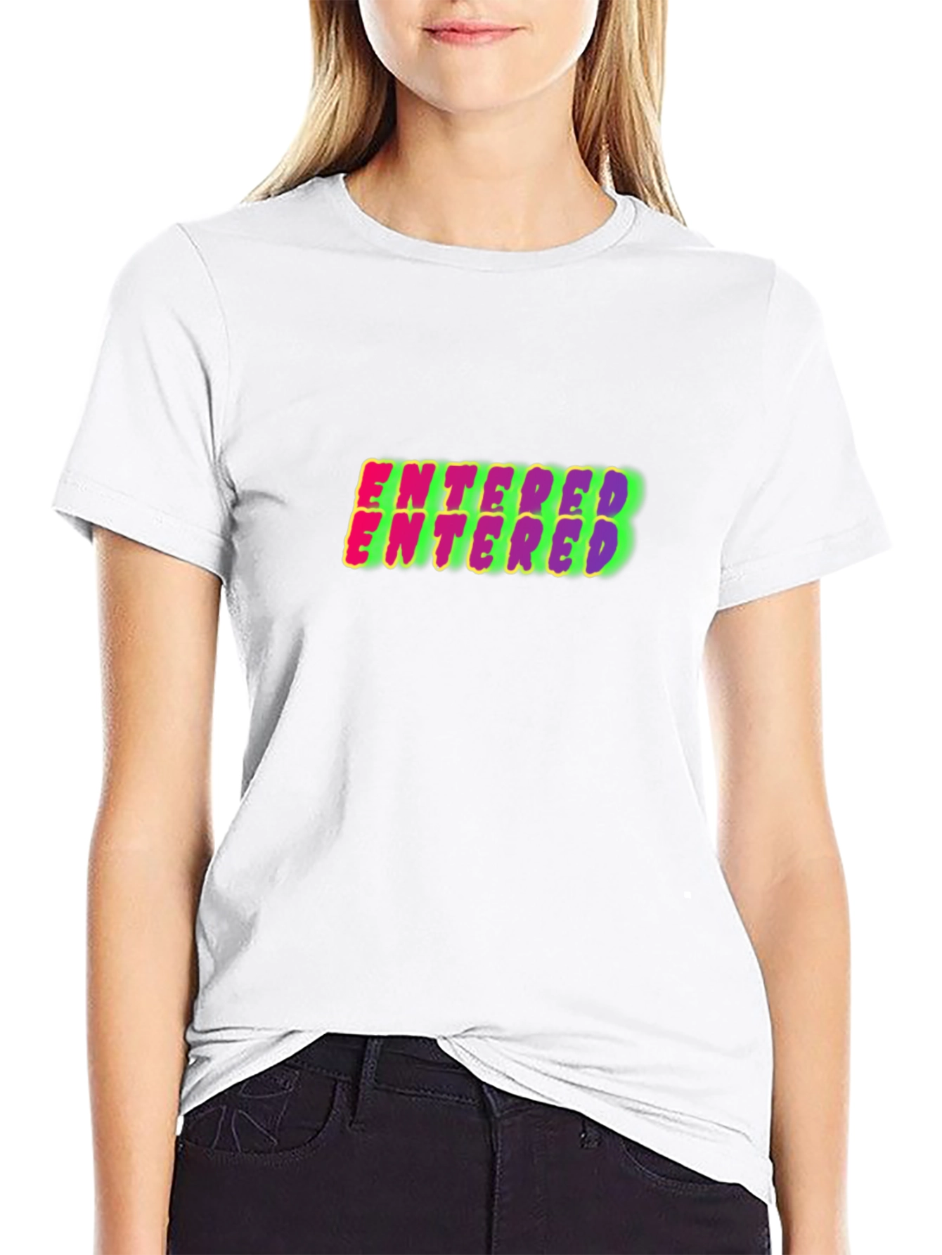 Entered Graphic Print Black Cotton T-Shirt
