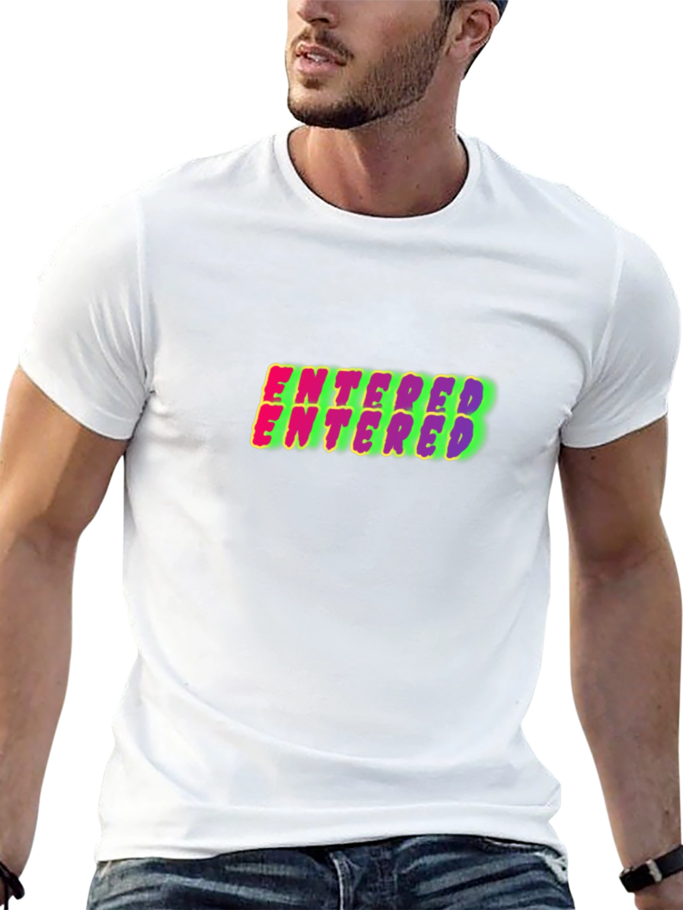 Entered Graphic Print Black Cotton T-Shirt