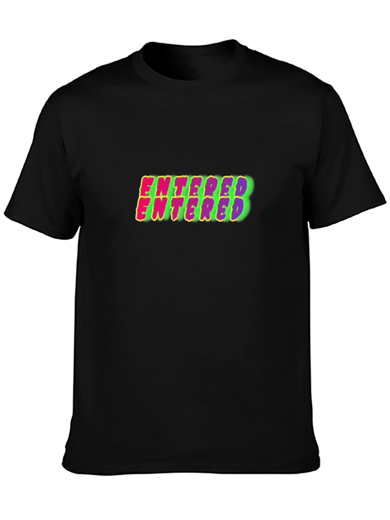 Entered Graphic Print Black Cotton T-Shirt