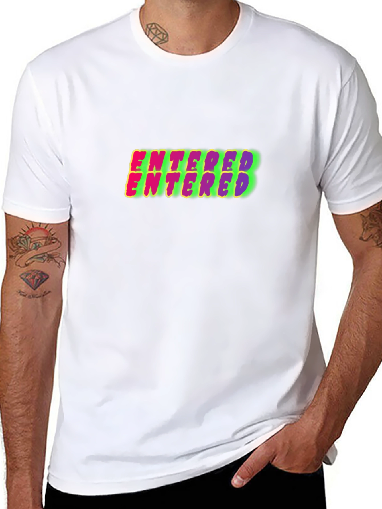 Entered Graphic Print Black Cotton T-Shirt