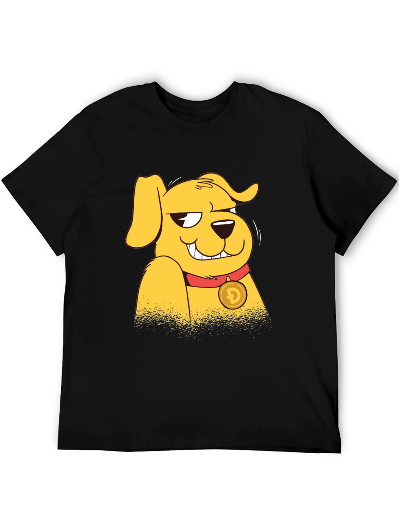 Doge Crypto Cartoon Black T-Shirt