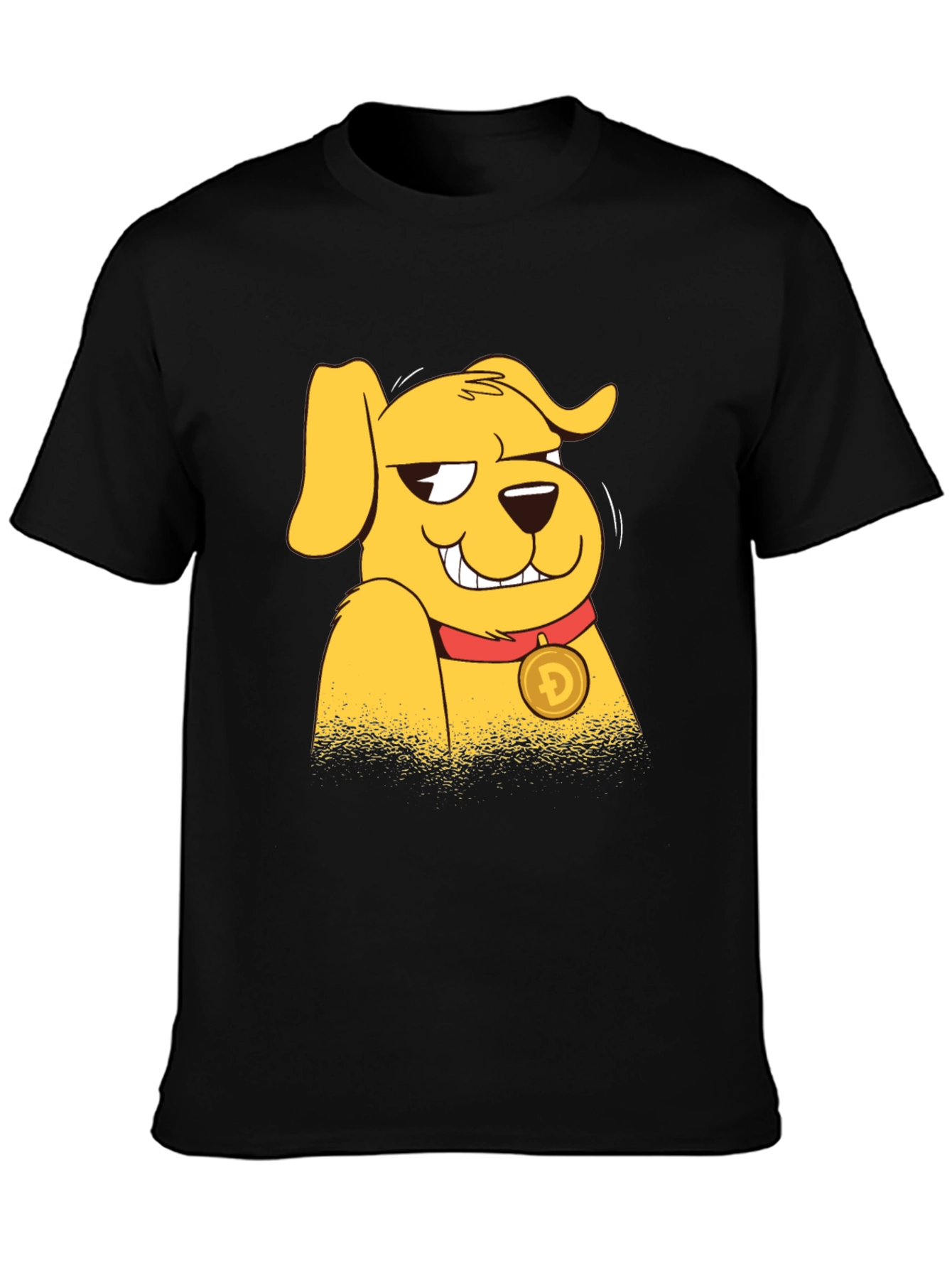 Doge Crypto Cartoon Black T-Shirt