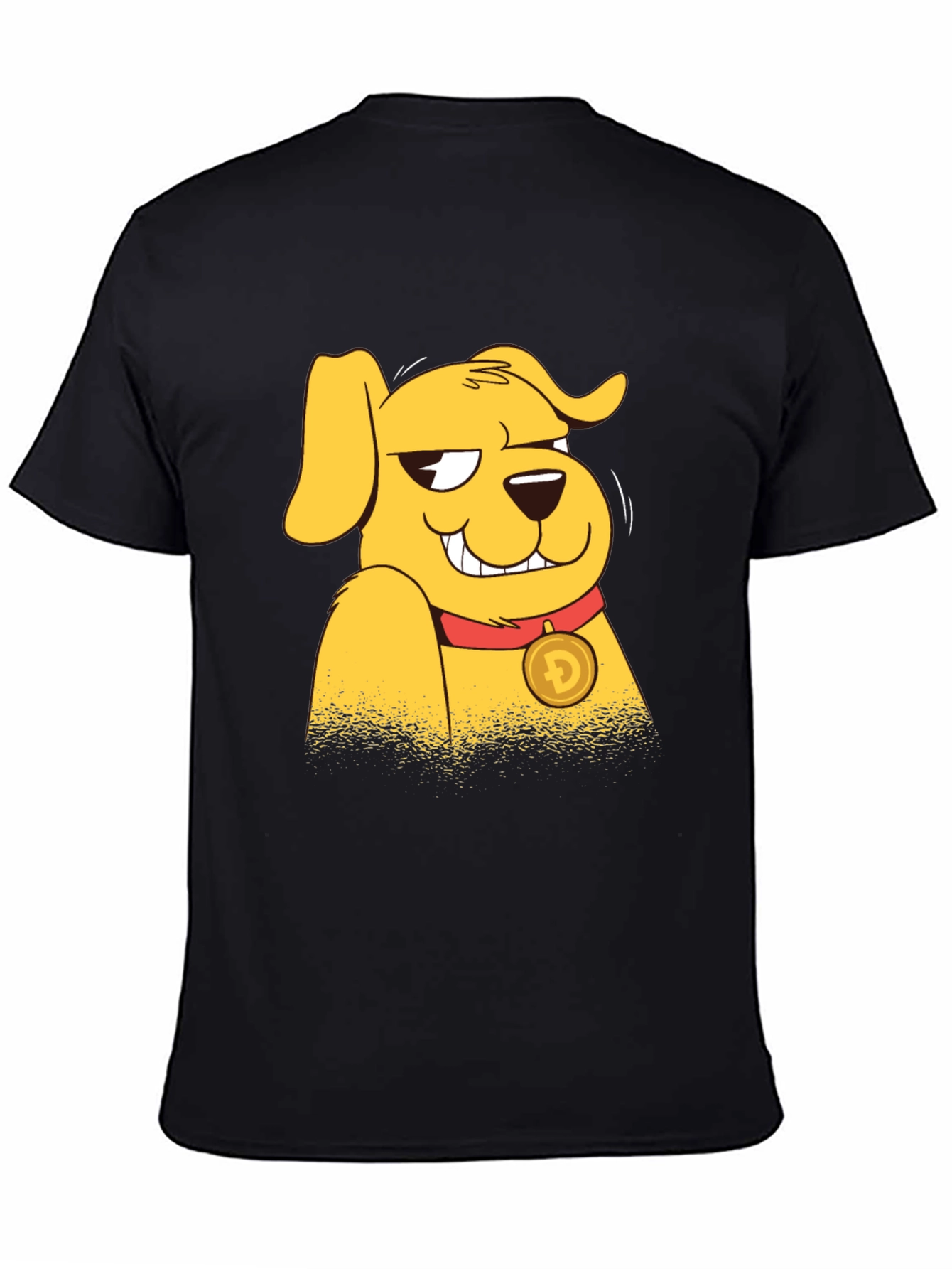 Doge Crypto Cartoon Black T-Shirt