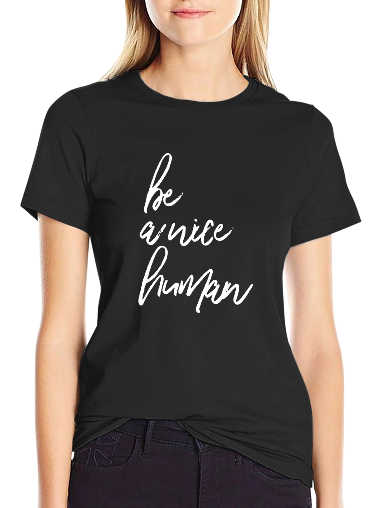 Be A Nice Human Graphic Tee - Black