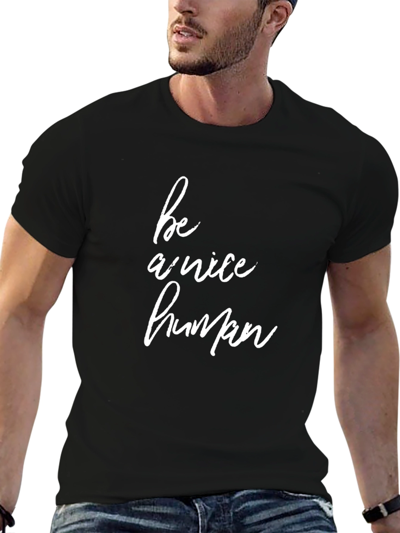 Be A Nice Human Graphic Tee - Black