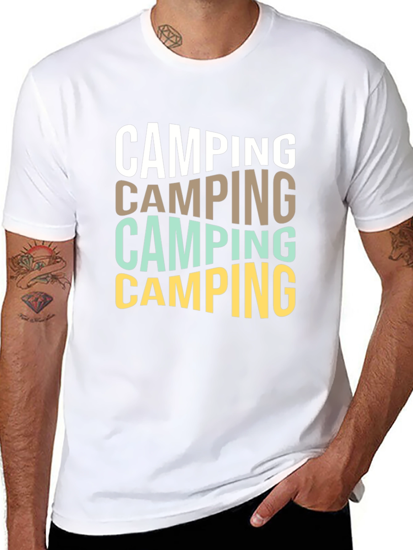 Camping Stacked Graphic T-Shirt