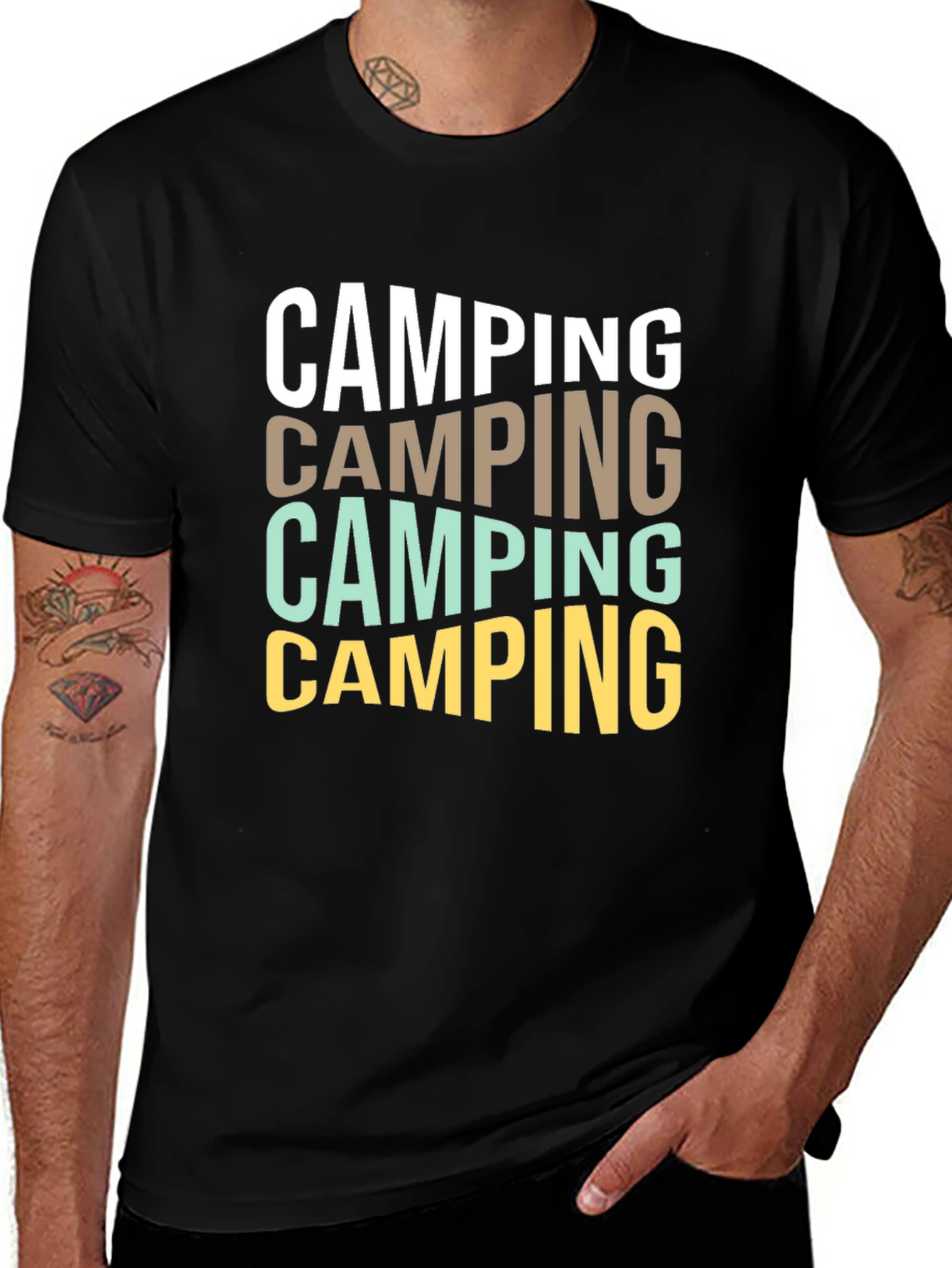 Camping Stacked Graphic T-Shirt