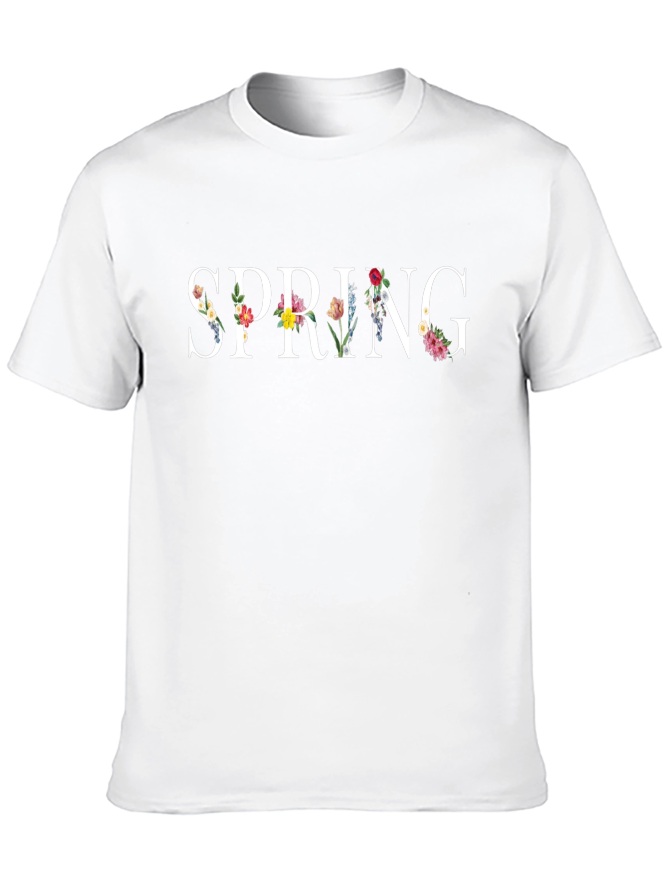 Floral Spring Black T-Shirt