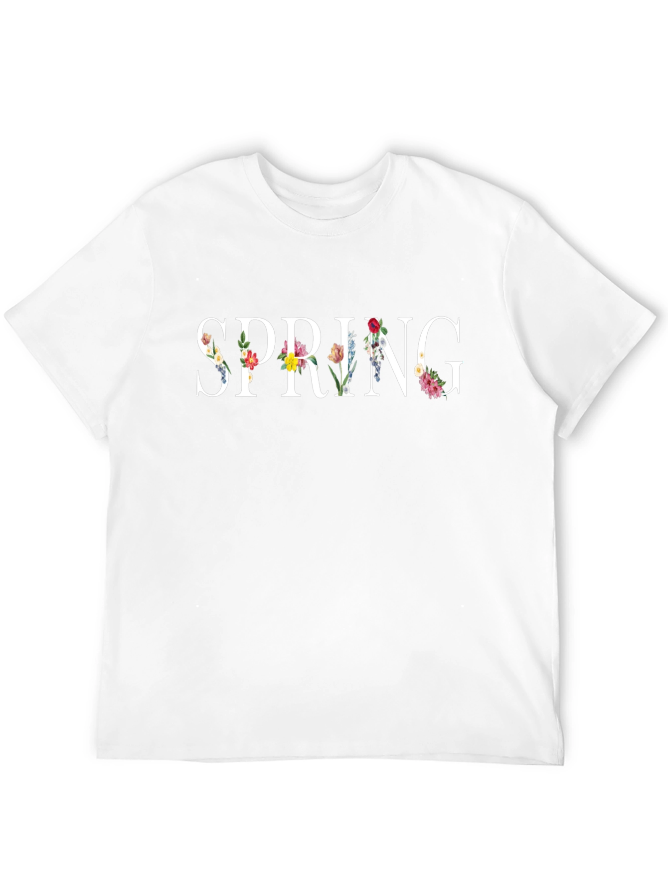 Floral Spring Black T-Shirt