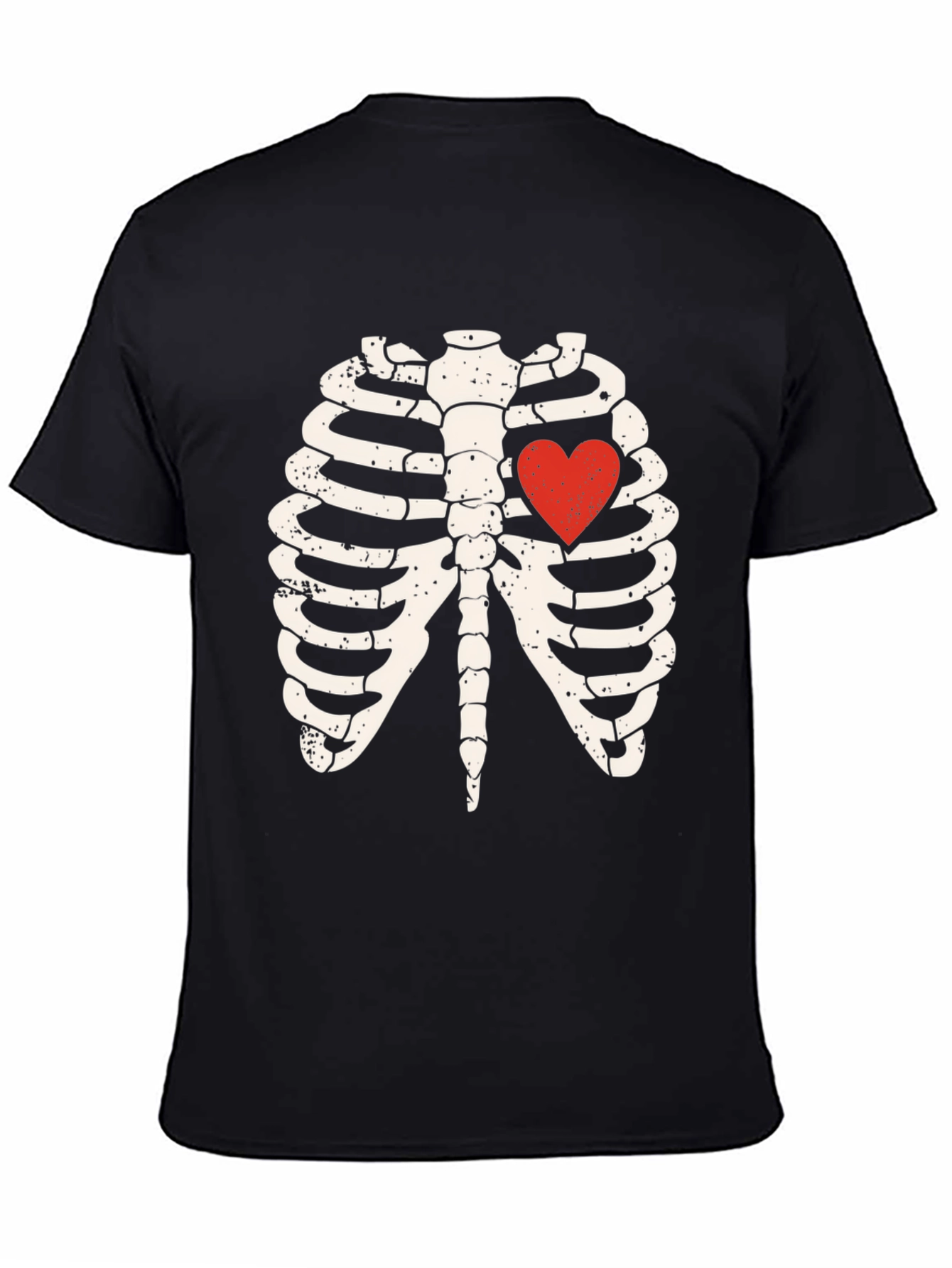 Skeleton Rib Cage Heart Graphic Tee
