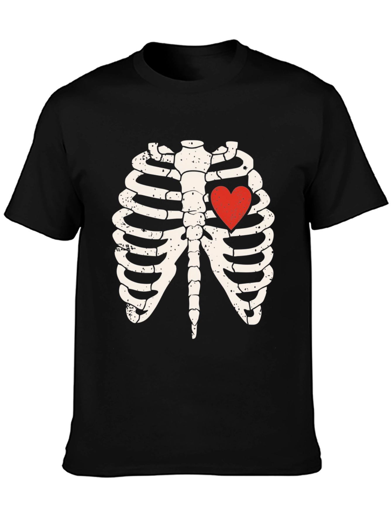Skeleton Rib Cage Heart Graphic Tee