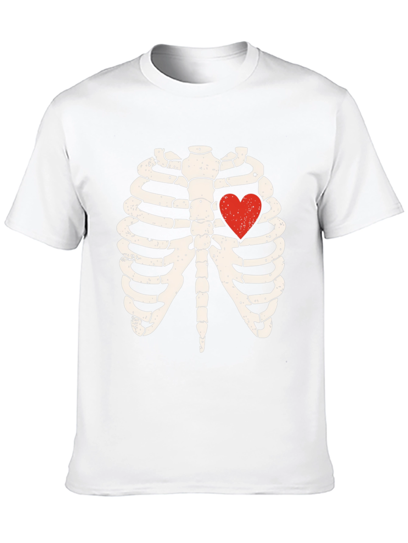 Skeleton Rib Cage Heart Graphic Tee