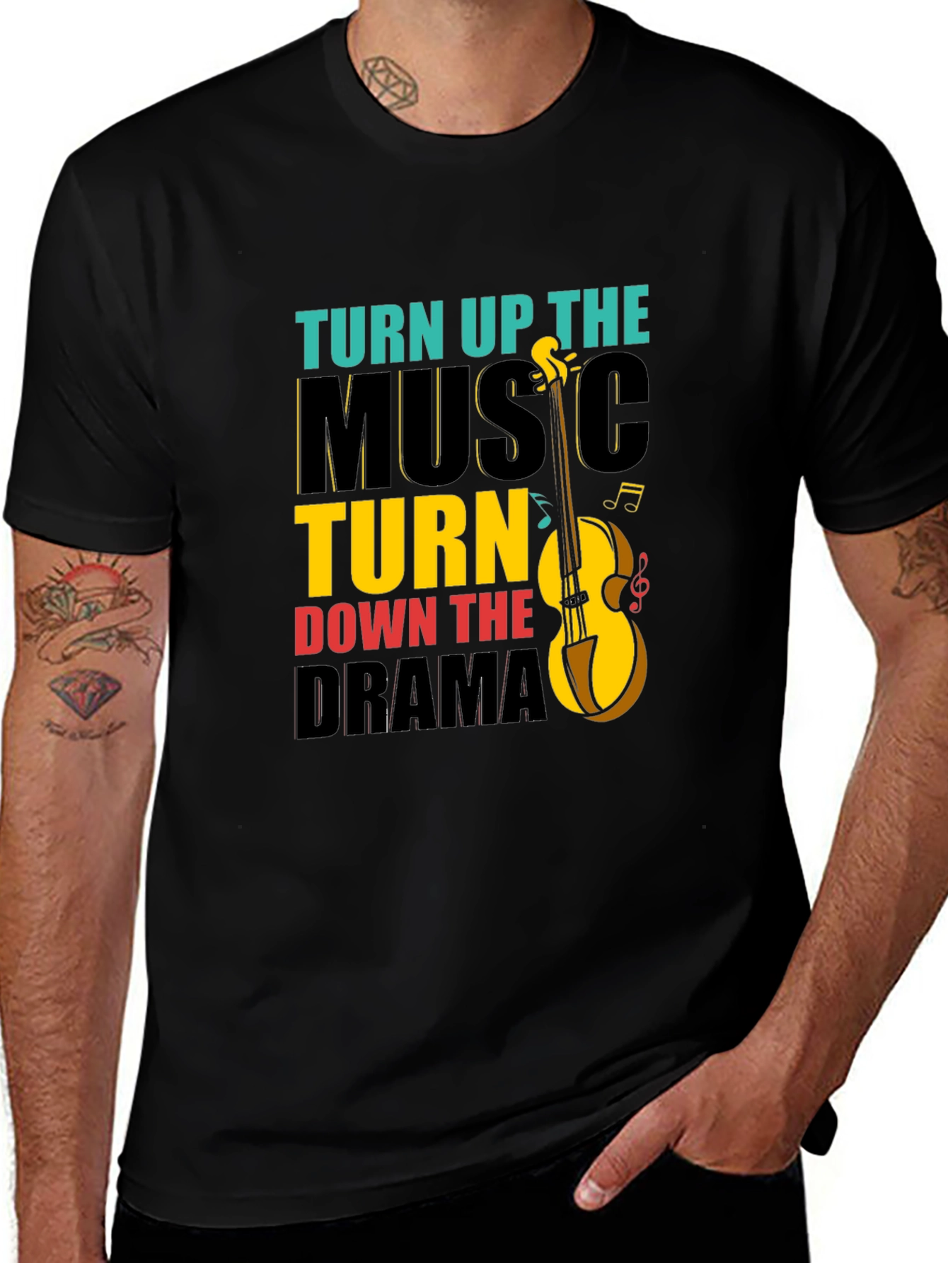 Turn Up Music Down Drama Graphic Tee