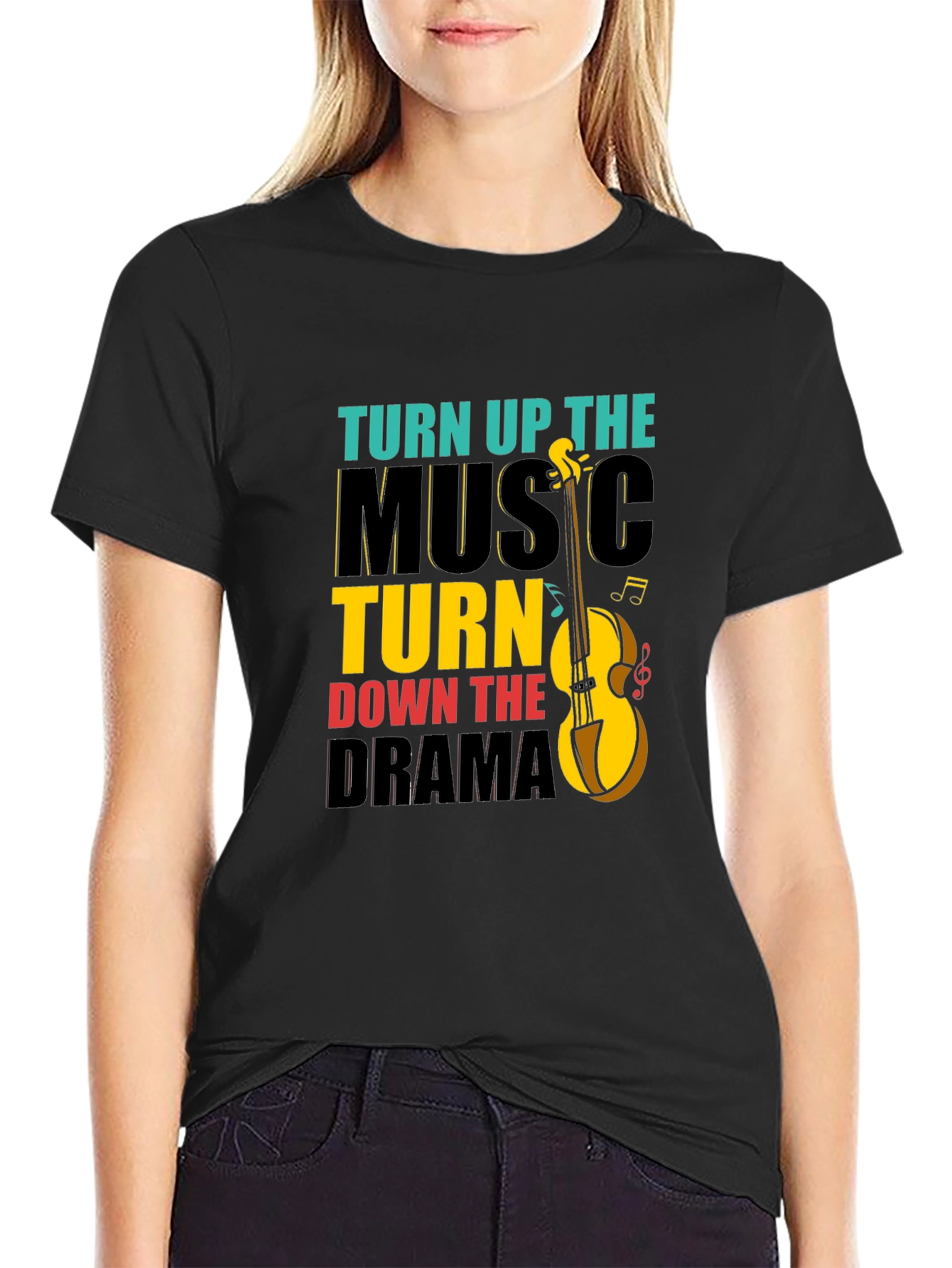 Turn Up Music Down Drama Graphic Tee