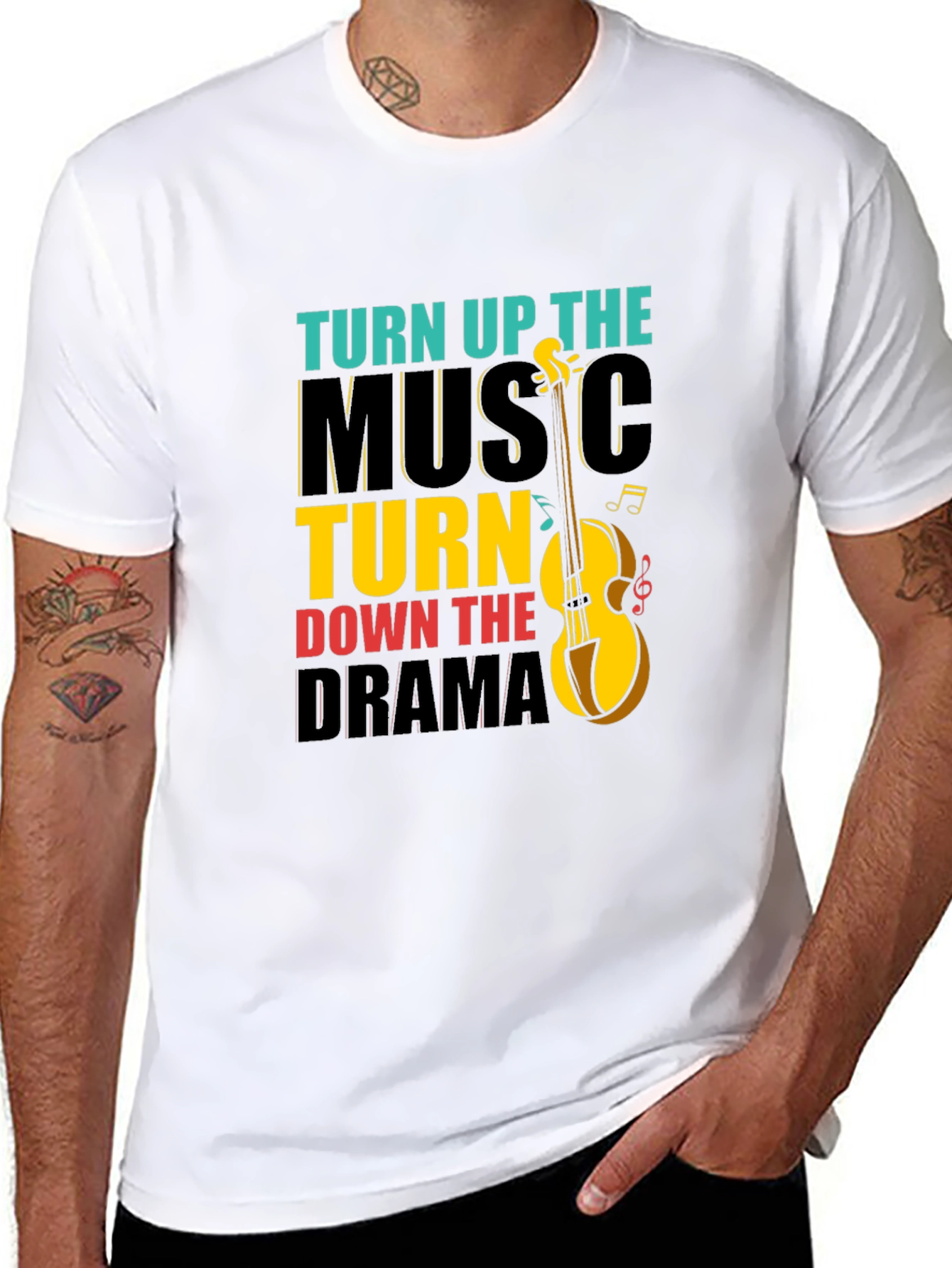Turn Up Music Down Drama Graphic Tee