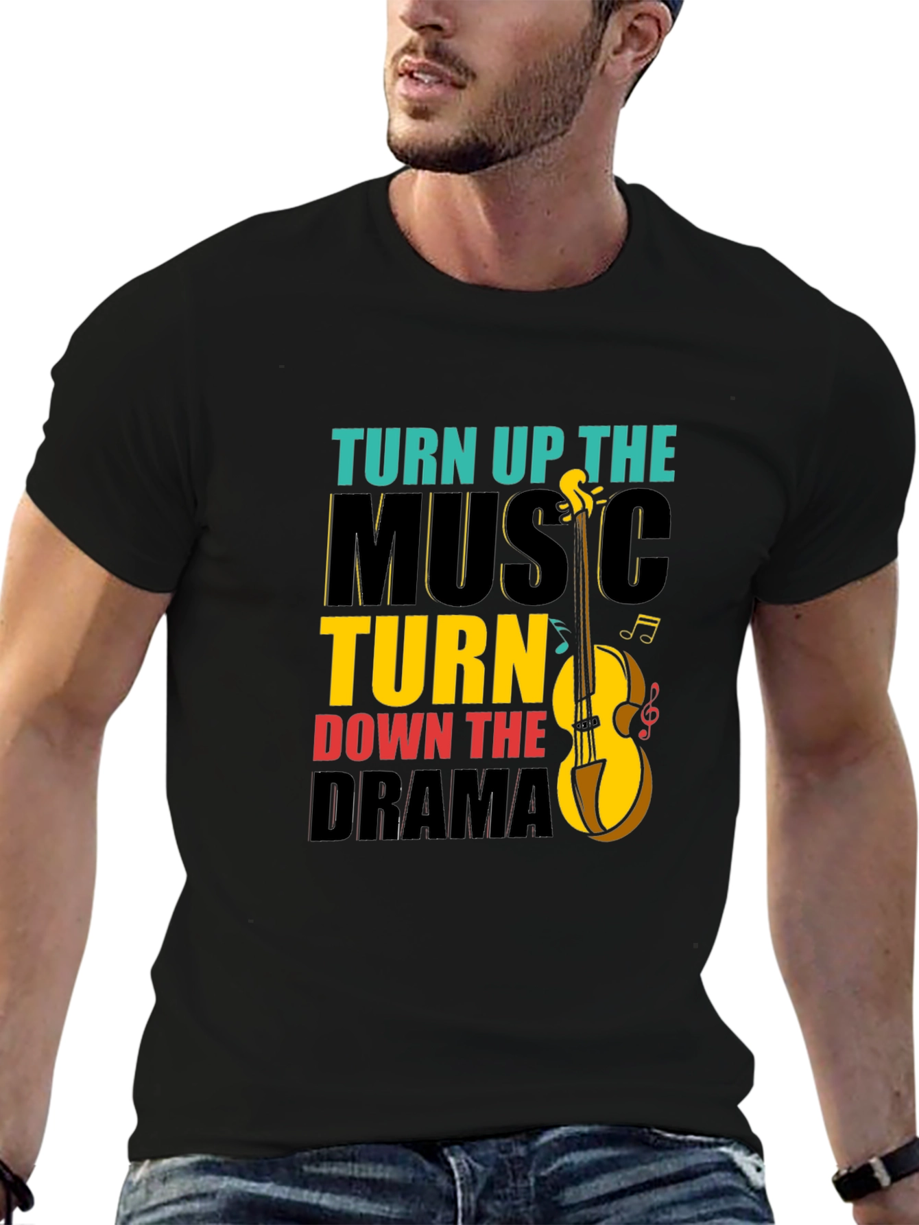 Turn Up Music Down Drama Graphic Tee