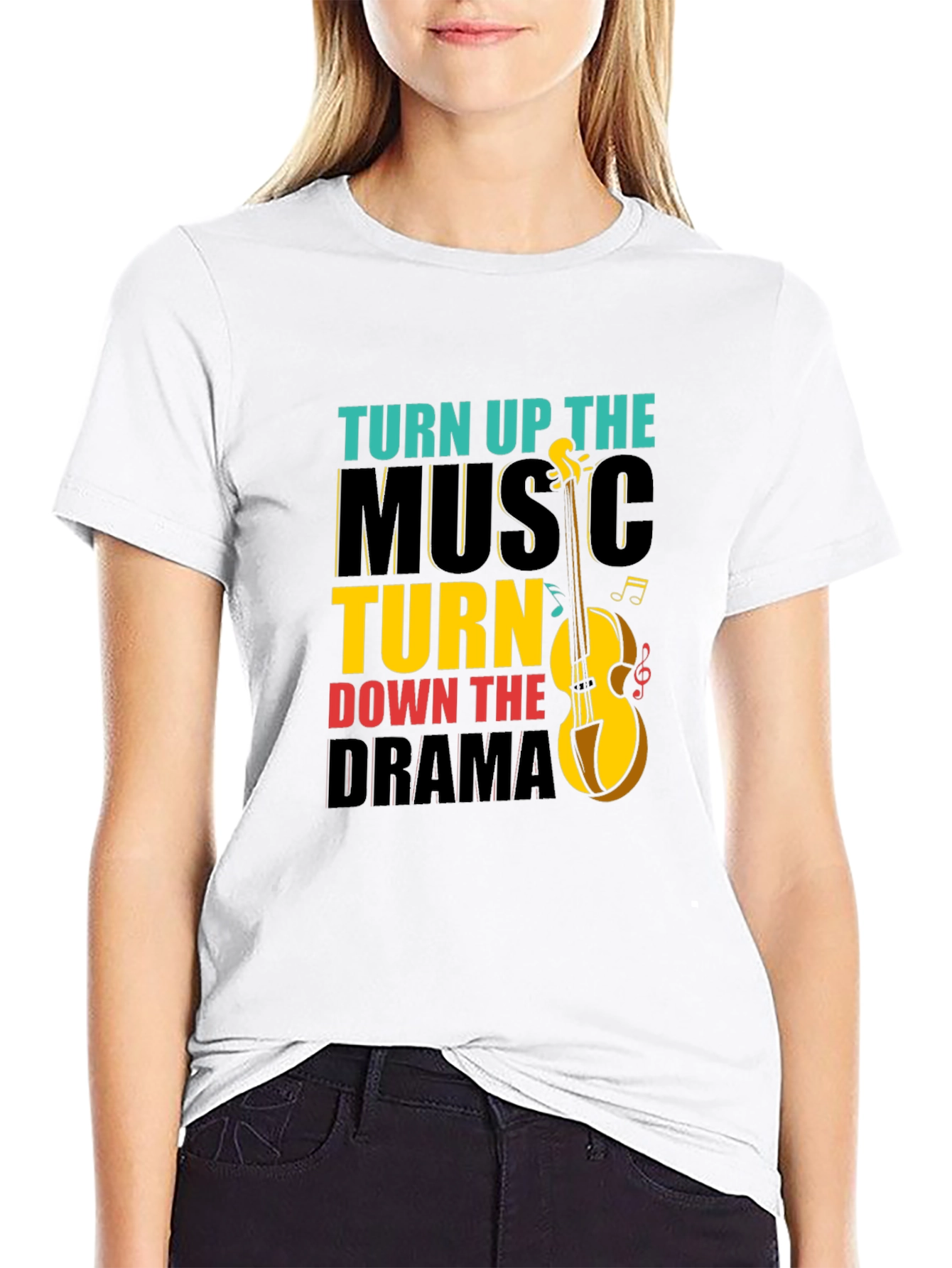 Turn Up Music Down Drama Graphic Tee