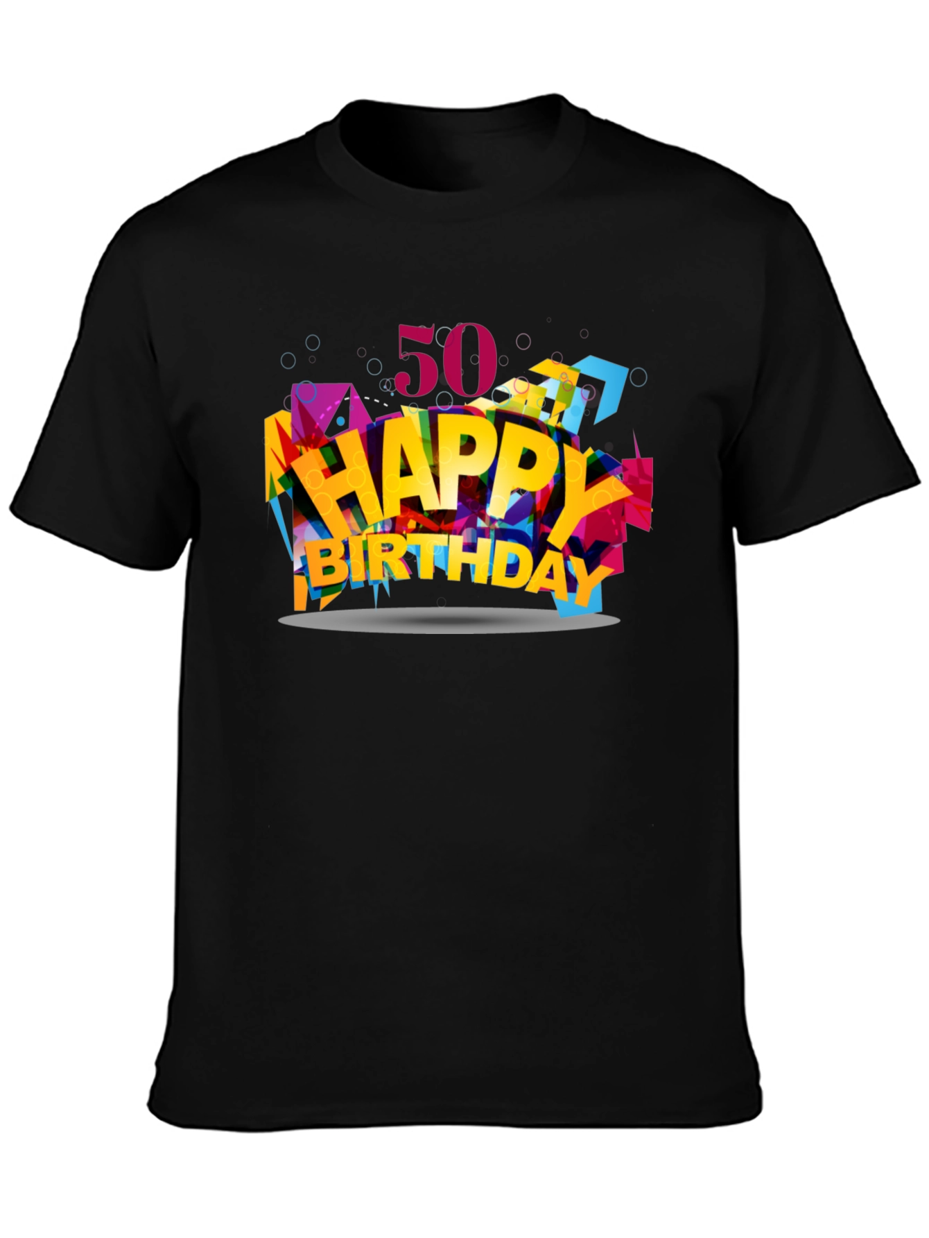 50th Happy Birthday Graphic Tee - Black