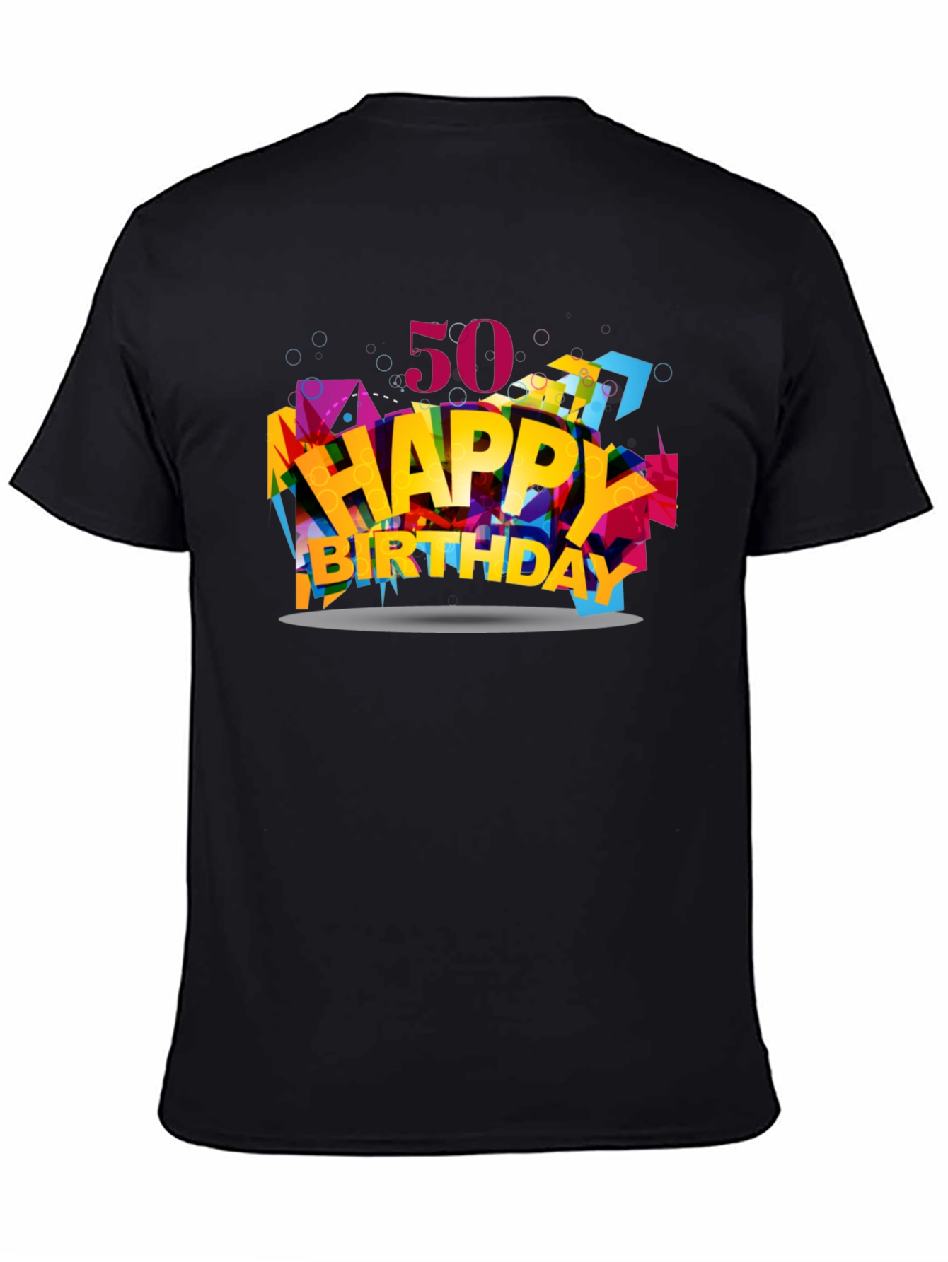 50th Happy Birthday Graphic Tee - Black