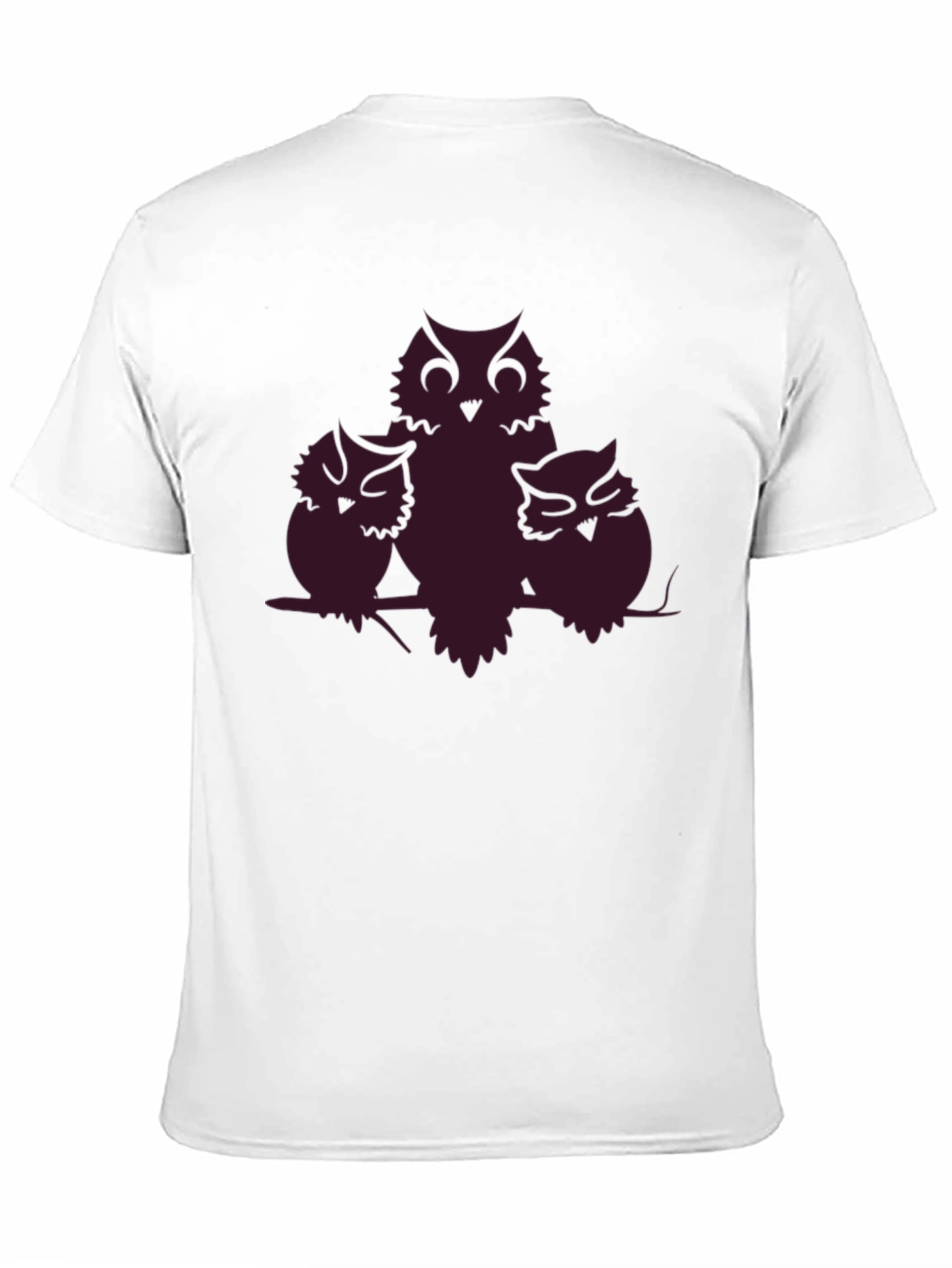 Owl Family T-Shirt - Black Crew Neck Tee