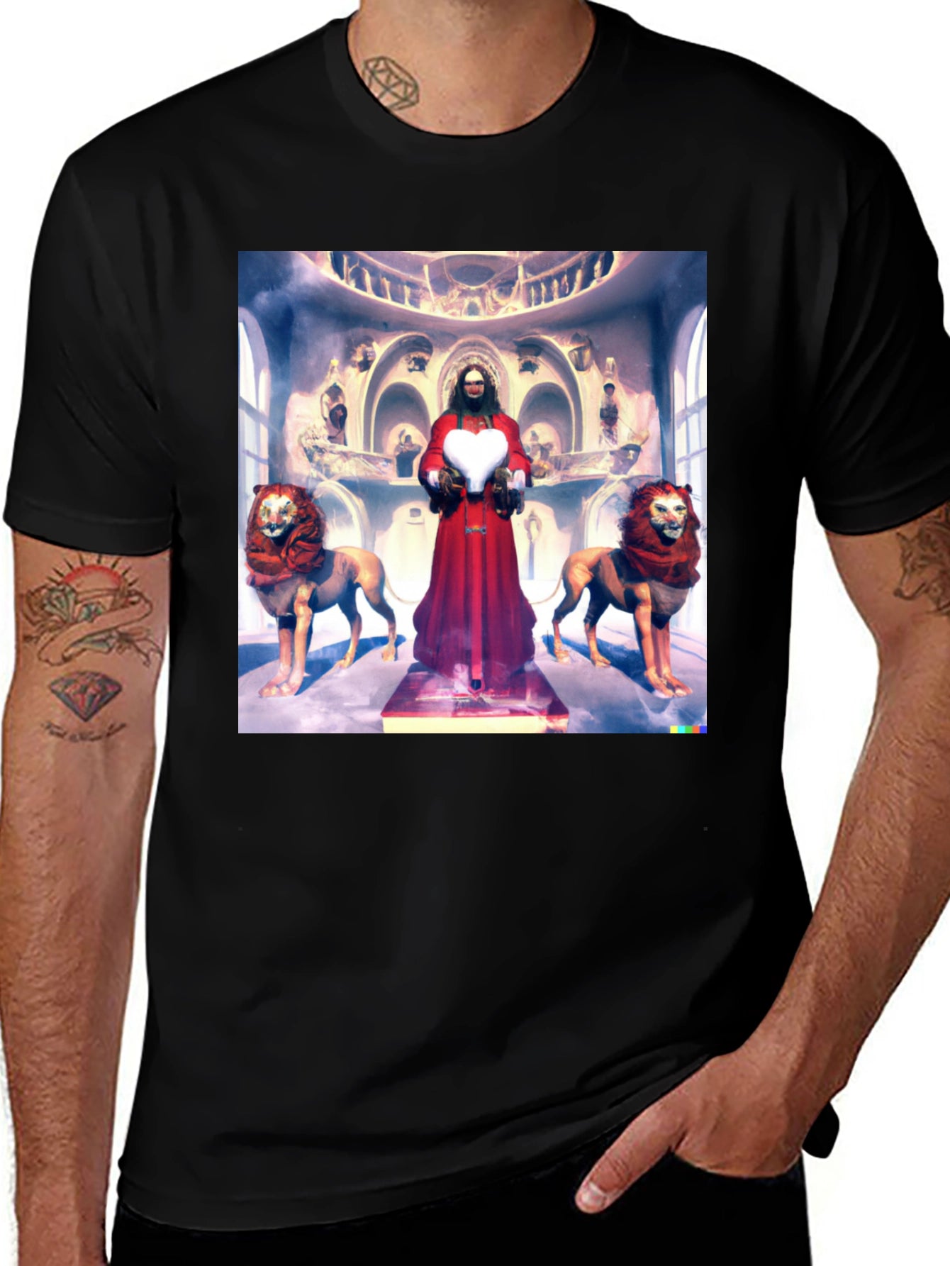 Lion Heart Graphic Tee - Unique Design