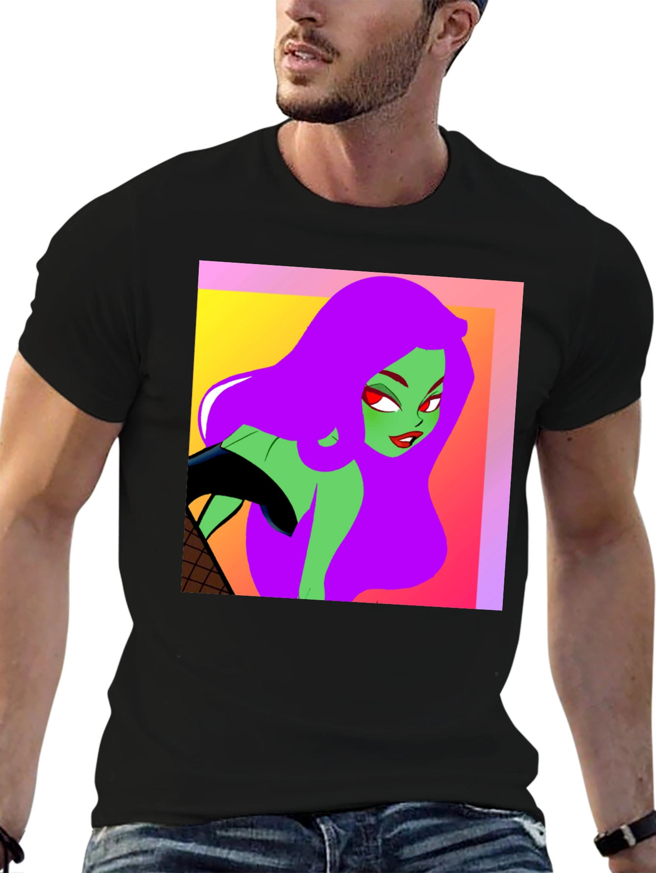 Cartoon Green Skin Girl T-Shirt