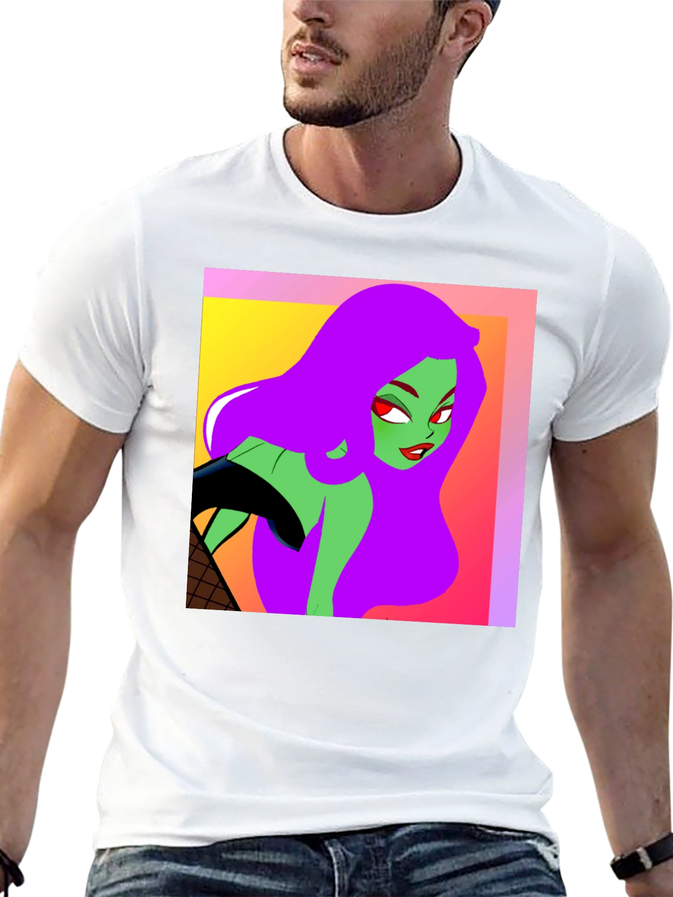 Cartoon Green Skin Girl T-Shirt