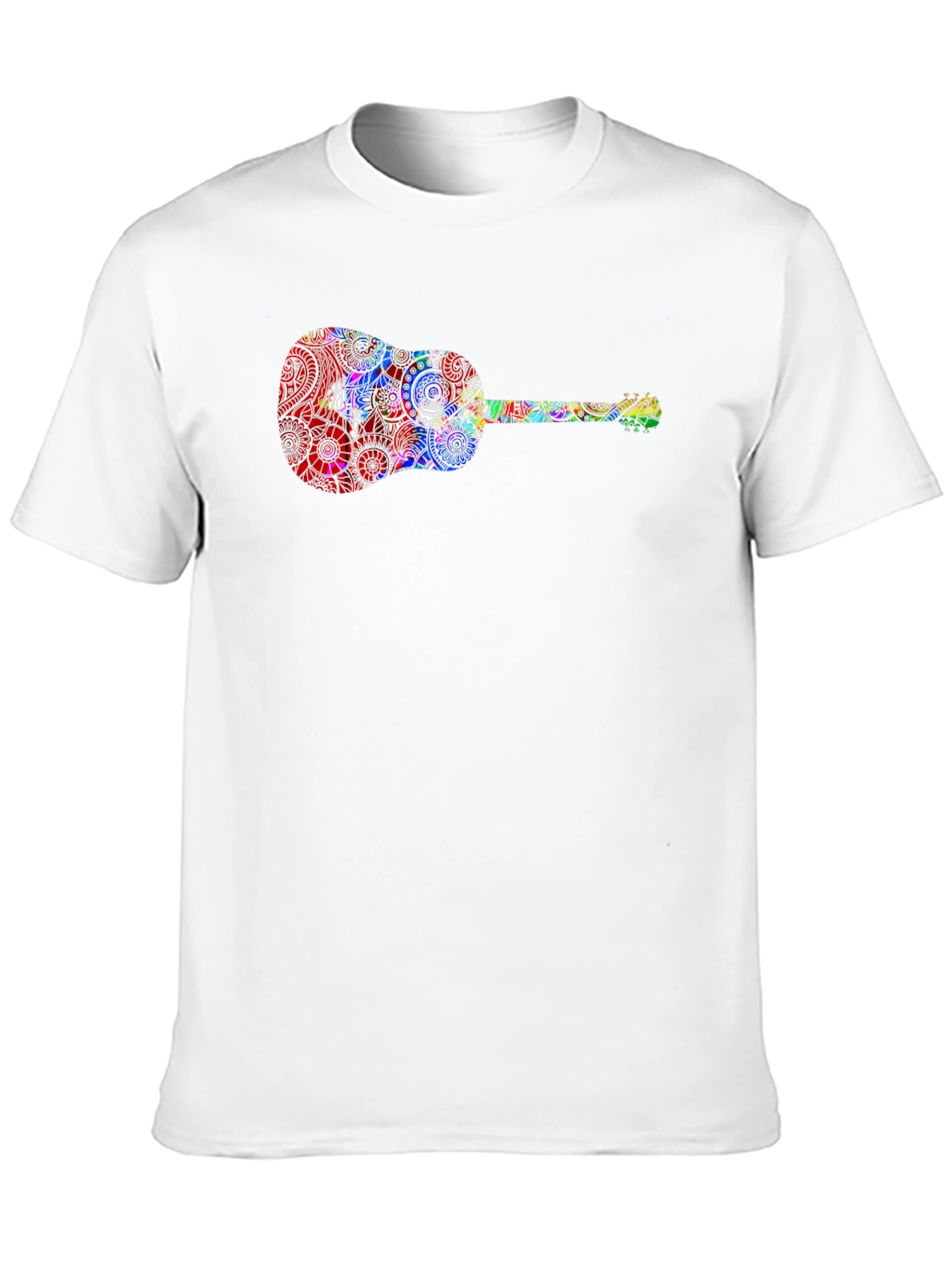 Guitar Print Black T-Shirt - Music Lover Tee