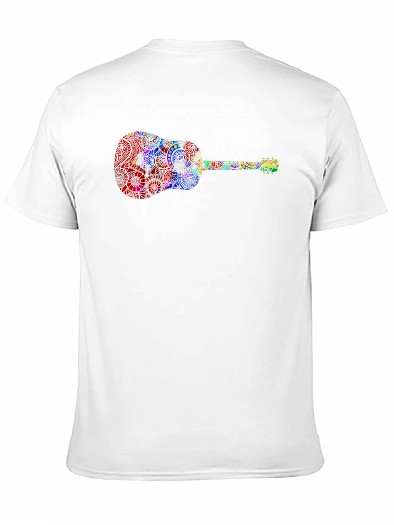 Guitar Print Black T-Shirt - Music Lover Tee