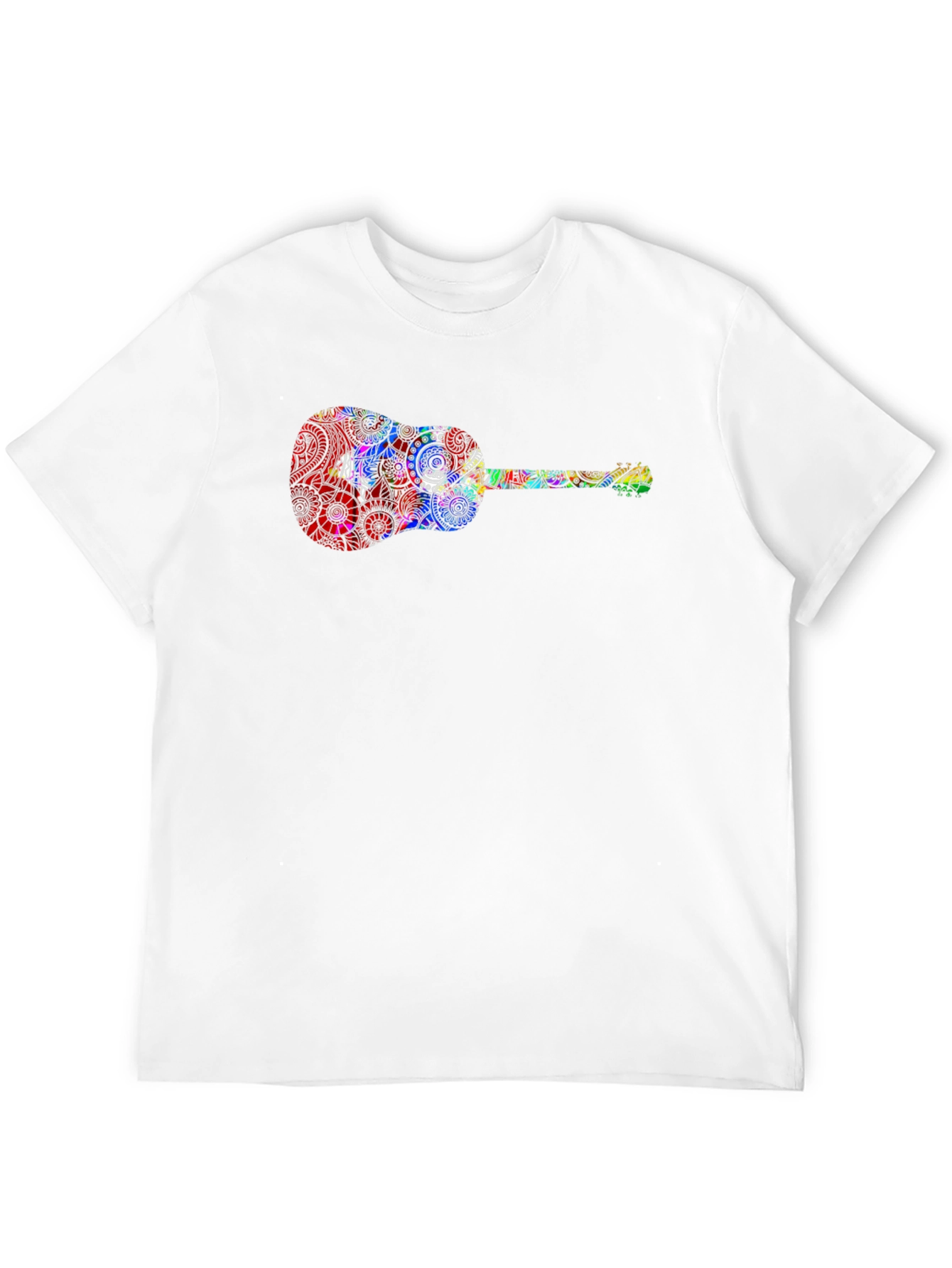Guitar Print Black T-Shirt - Music Lover Tee