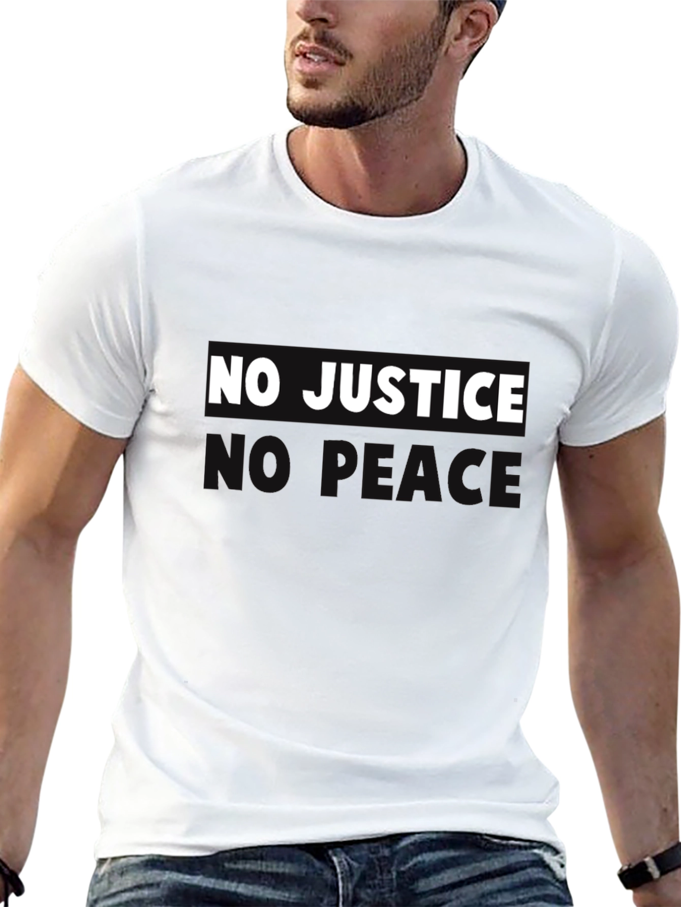 No Justice No Peace Graphic Tee - Black