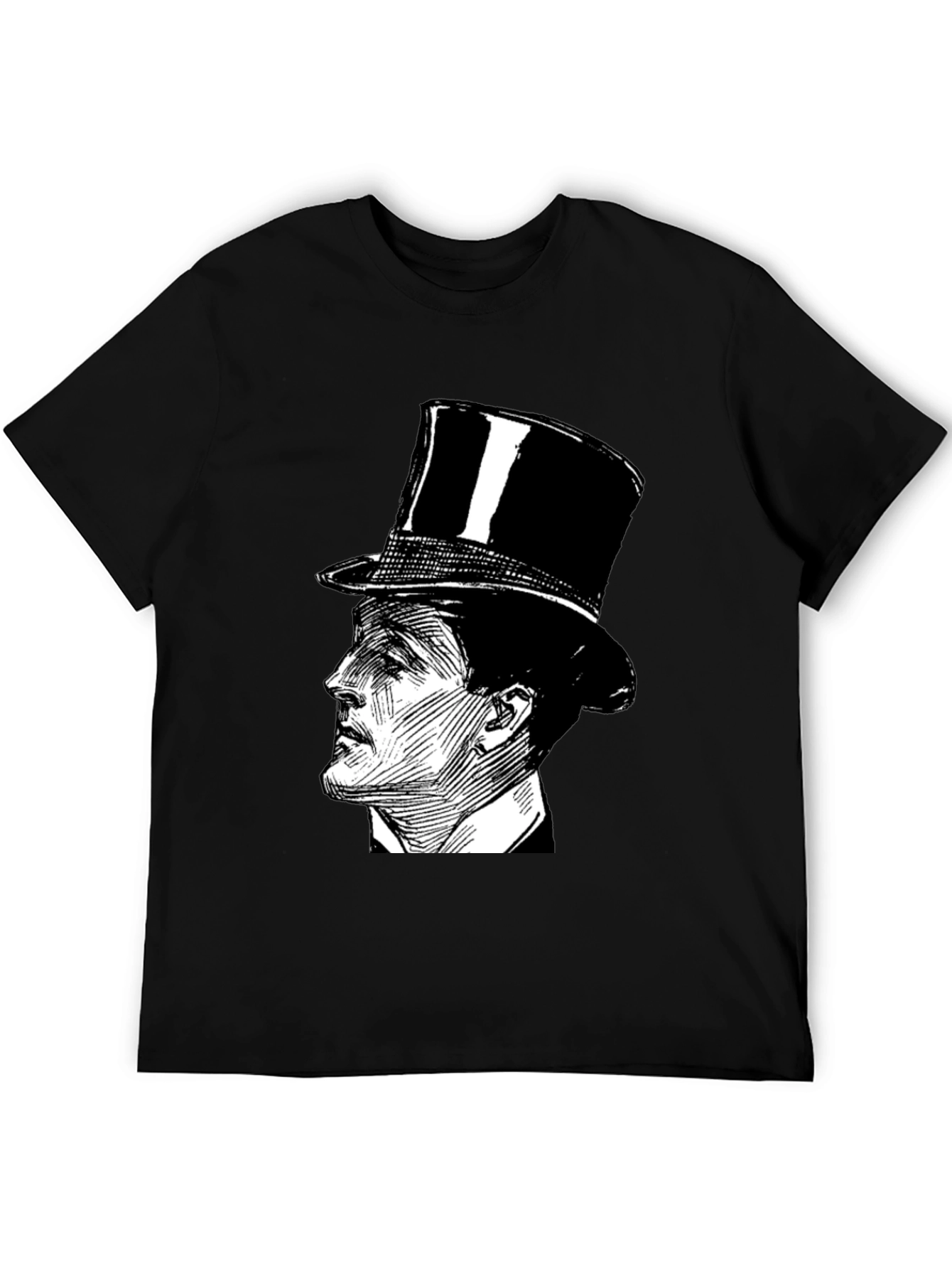 Top Hat Gentleman Graphic Tee - Black